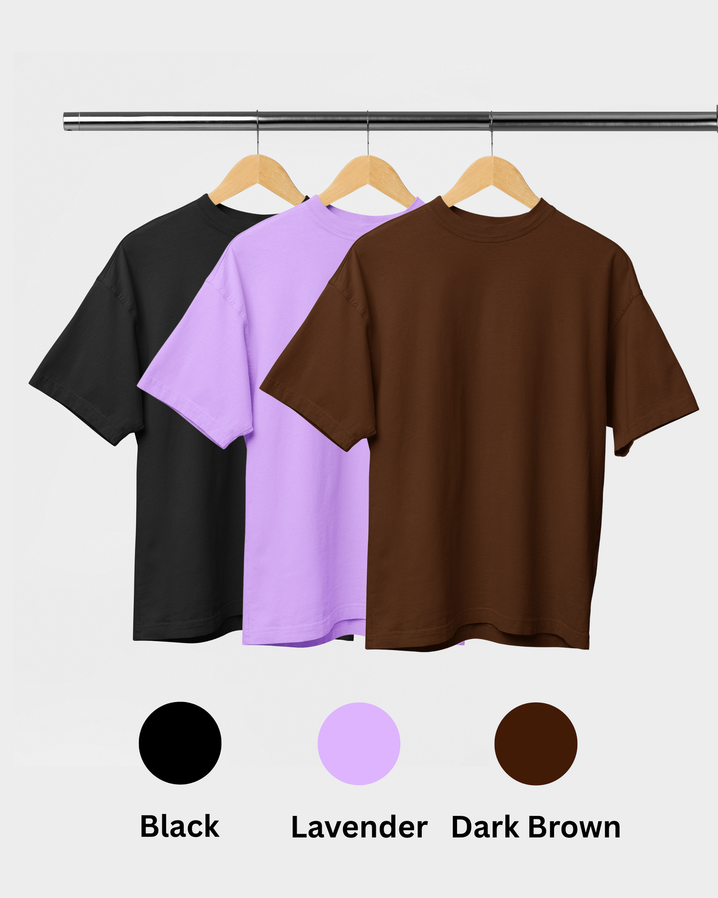 Pack of 3 Solid Plain Oversized Premium T-shirt Unisex