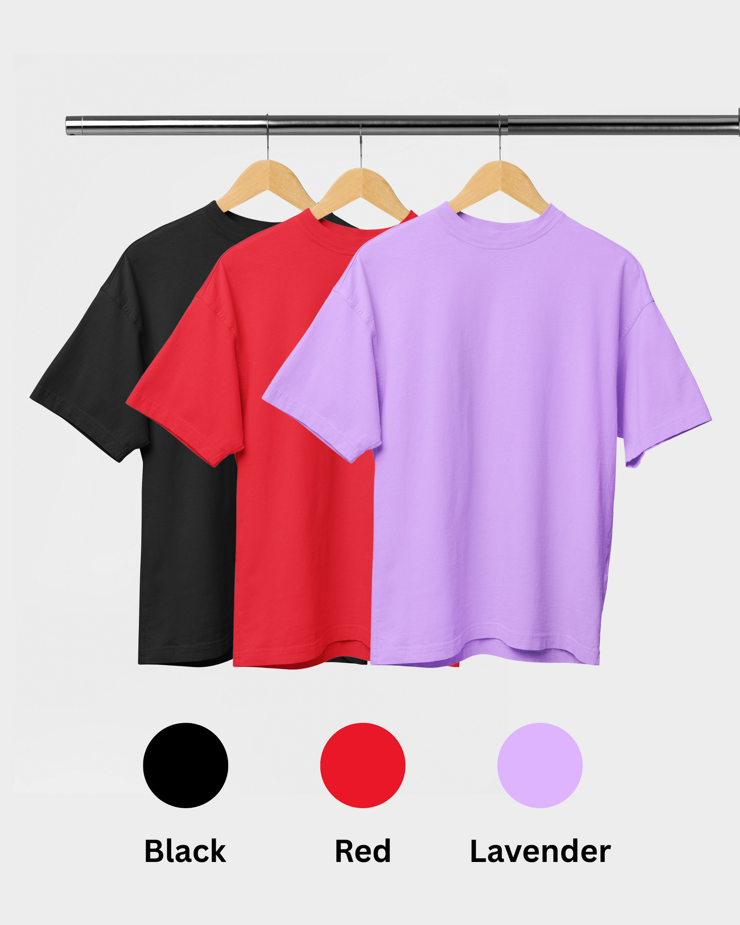 Pack of 3 Solid Plain Oversized Premium T-shirt Unisex
