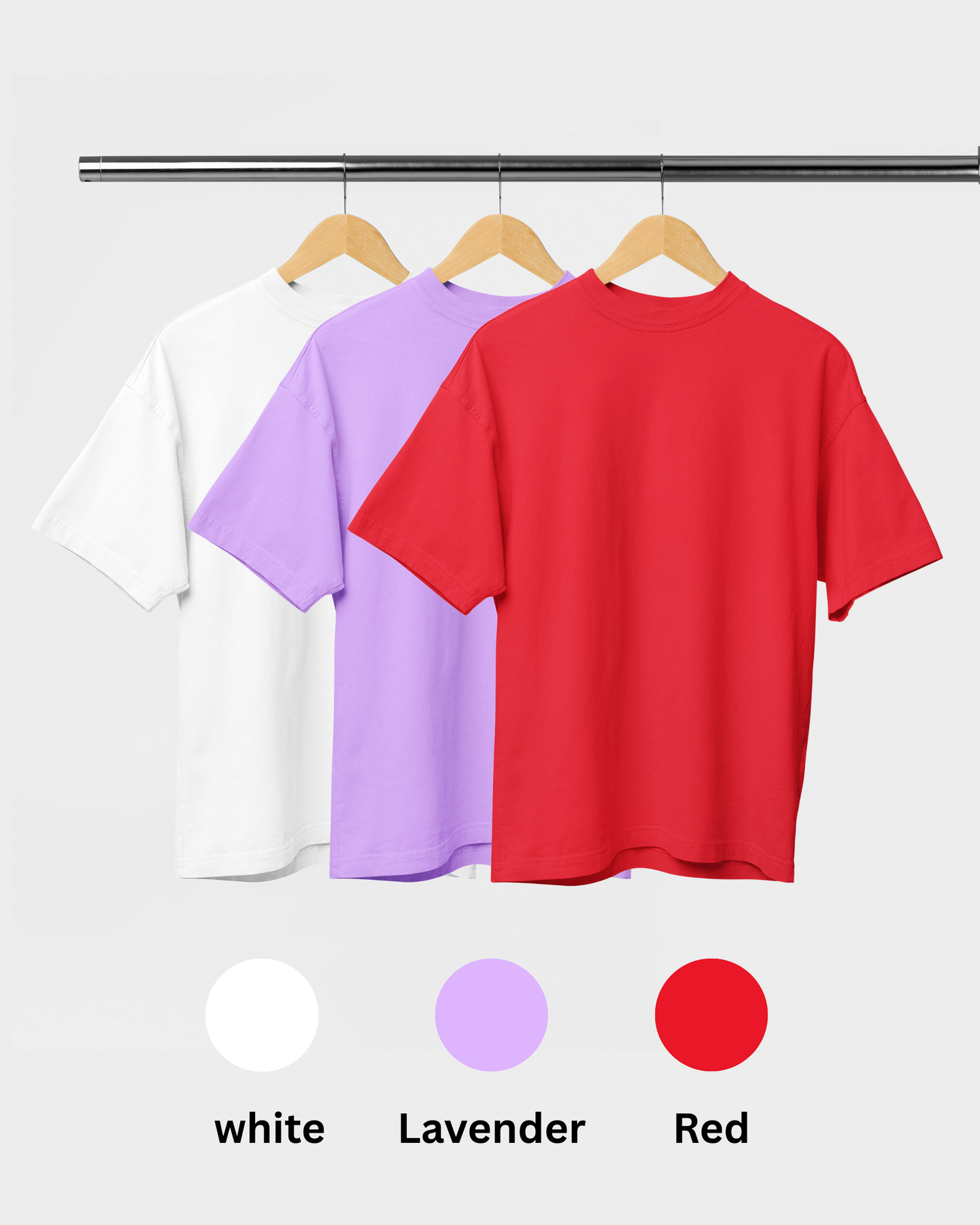 Pack of 3 Solid Plain Oversized Premium T-shirt Unisex
