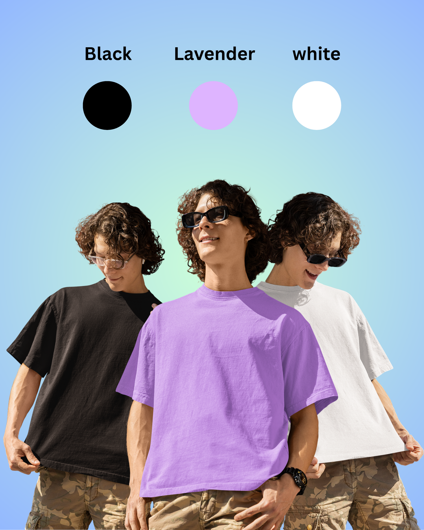 Pack of 3 Solid Plain Oversized Premium T-shirt Unisex