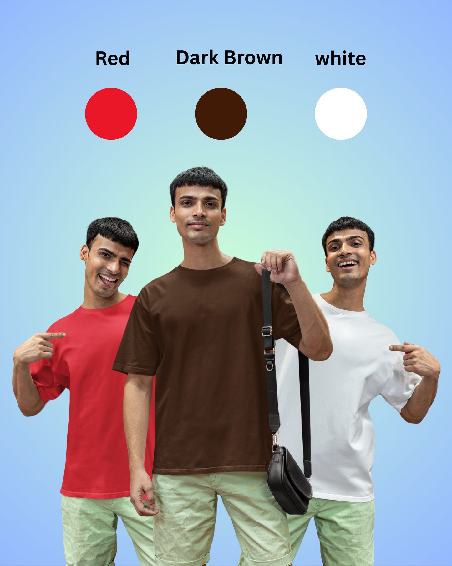 Pack of 3 Solid Plain Oversized Premium T-shirt Unisex