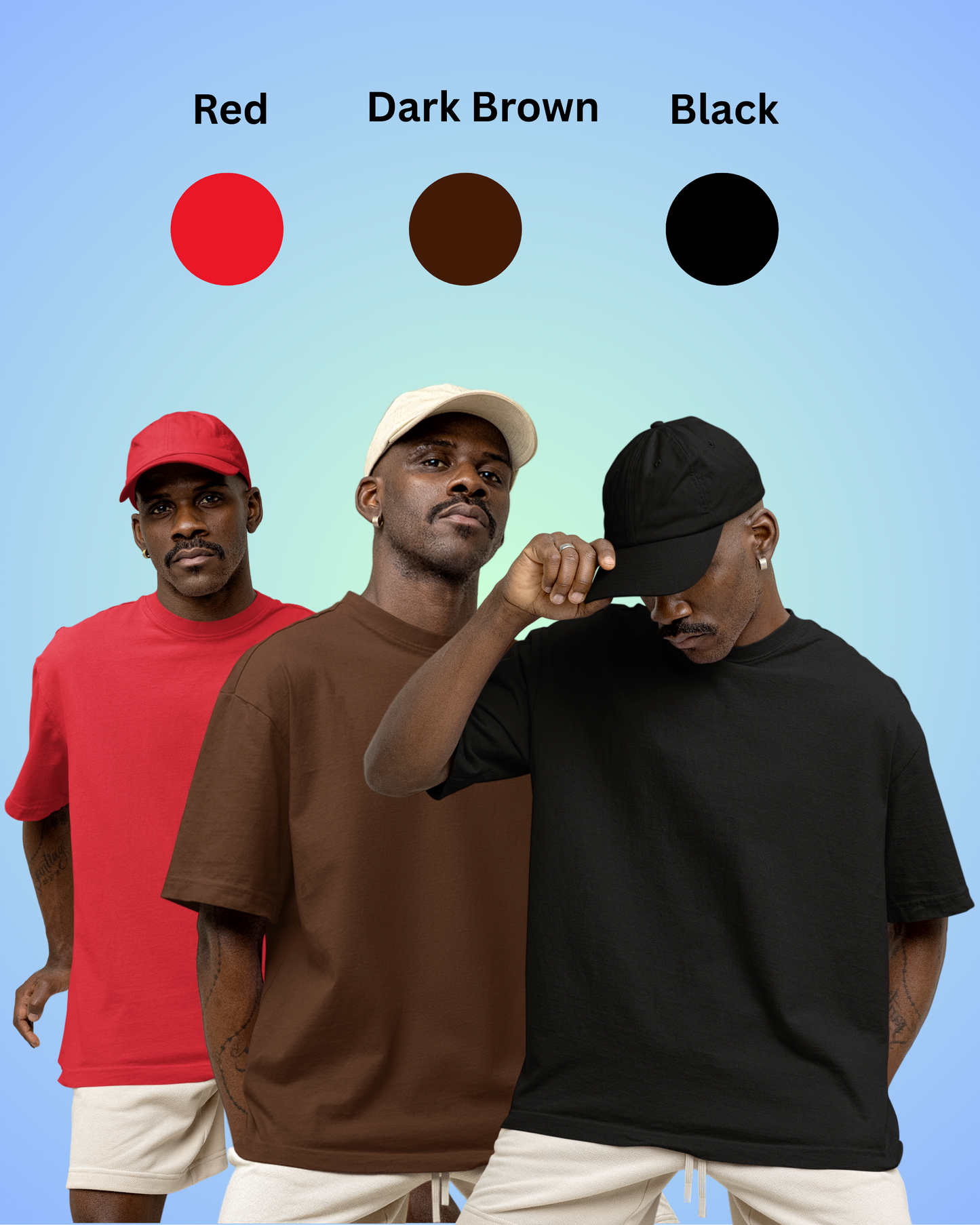 Pack of 3 Solid Plain Oversized Premium T-shirt Unisex