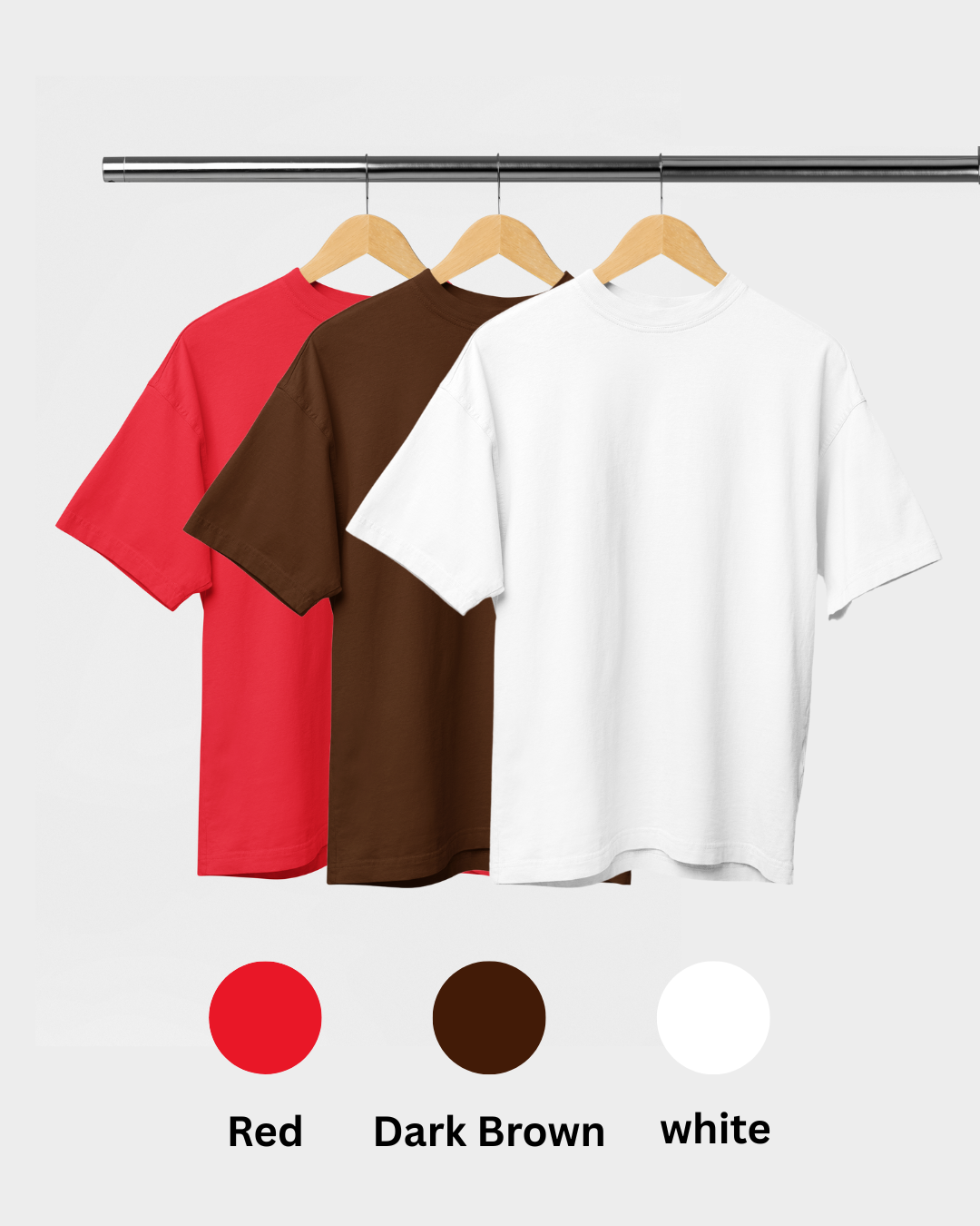 Pack of 3 Solid Plain Oversized Premium T-shirt Unisex