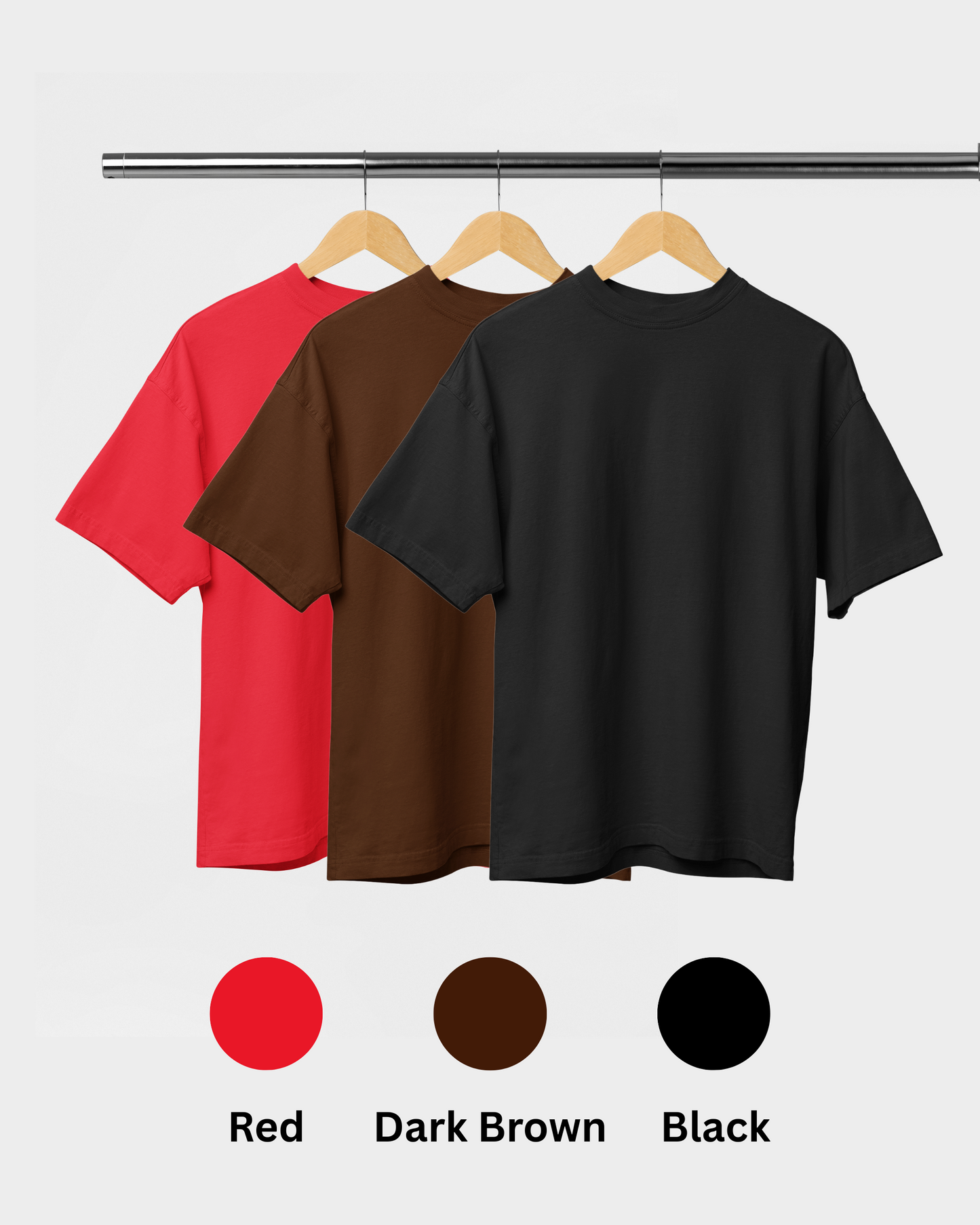 Pack of 3 Solid Plain Oversized Premium T-shirt Unisex