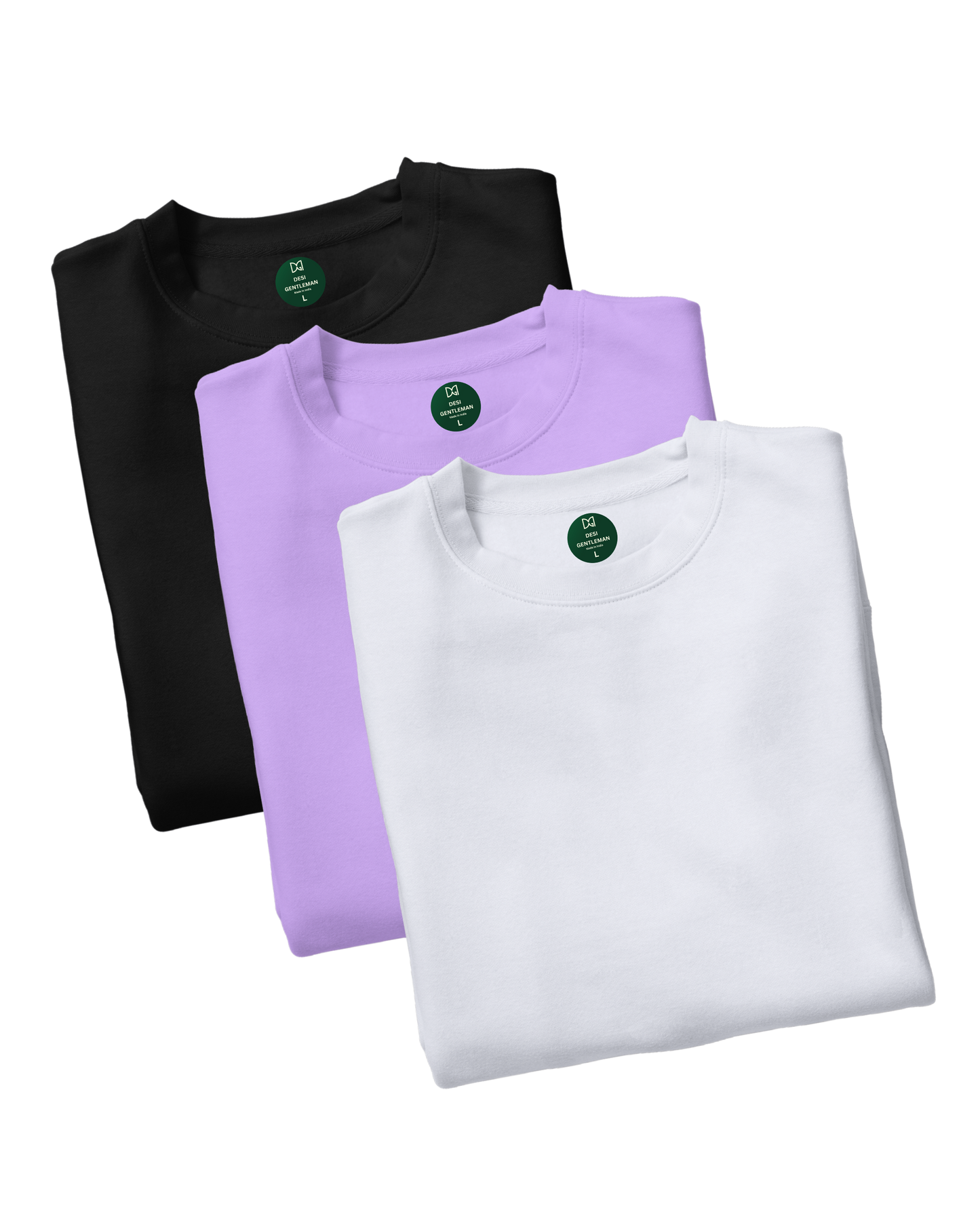 Pack of 3 Solid Plain Oversized Premium T-shirt Unisex