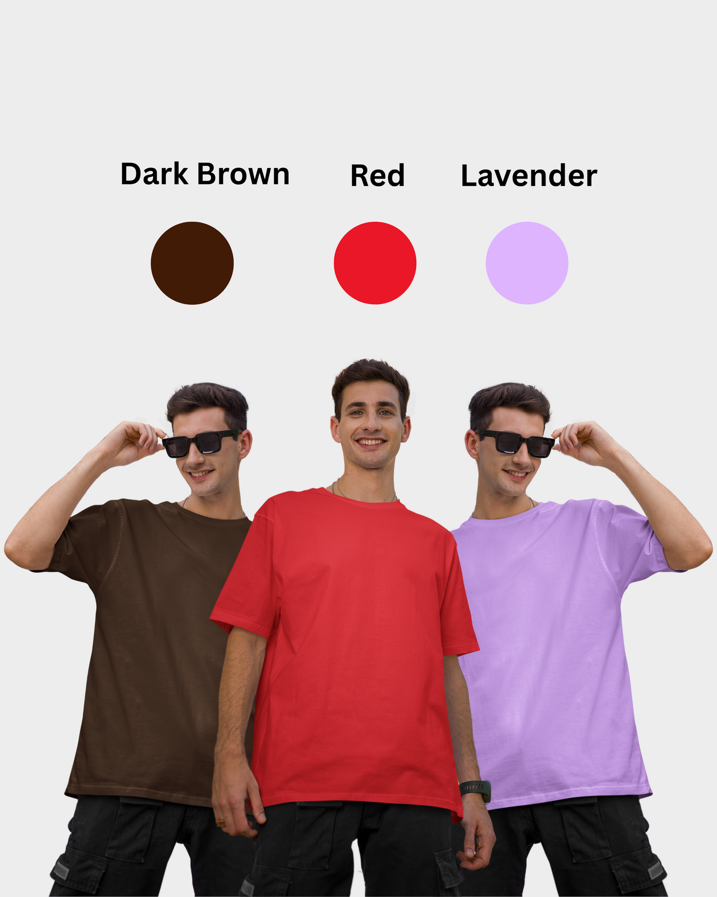 Pack of 3 Solid Plain Oversized Premium T-shirt Unisex