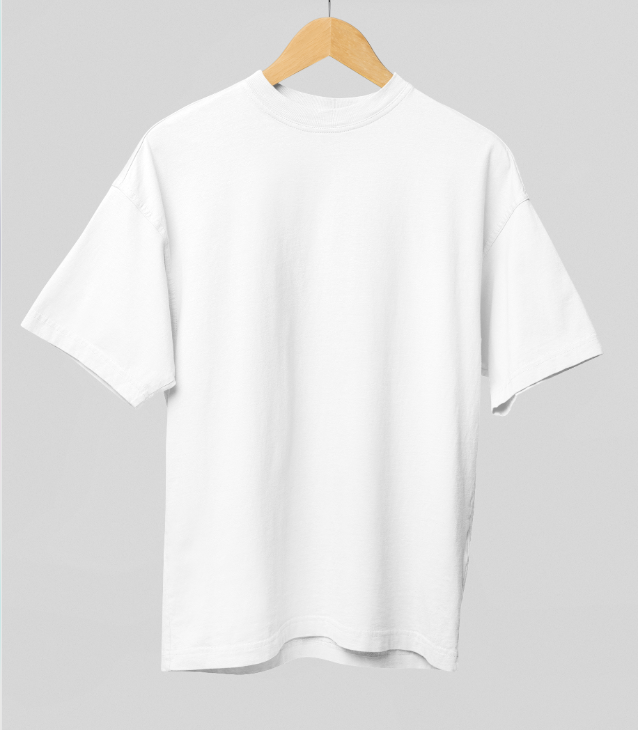 White Classic Solid Plain Oversized T-shirt