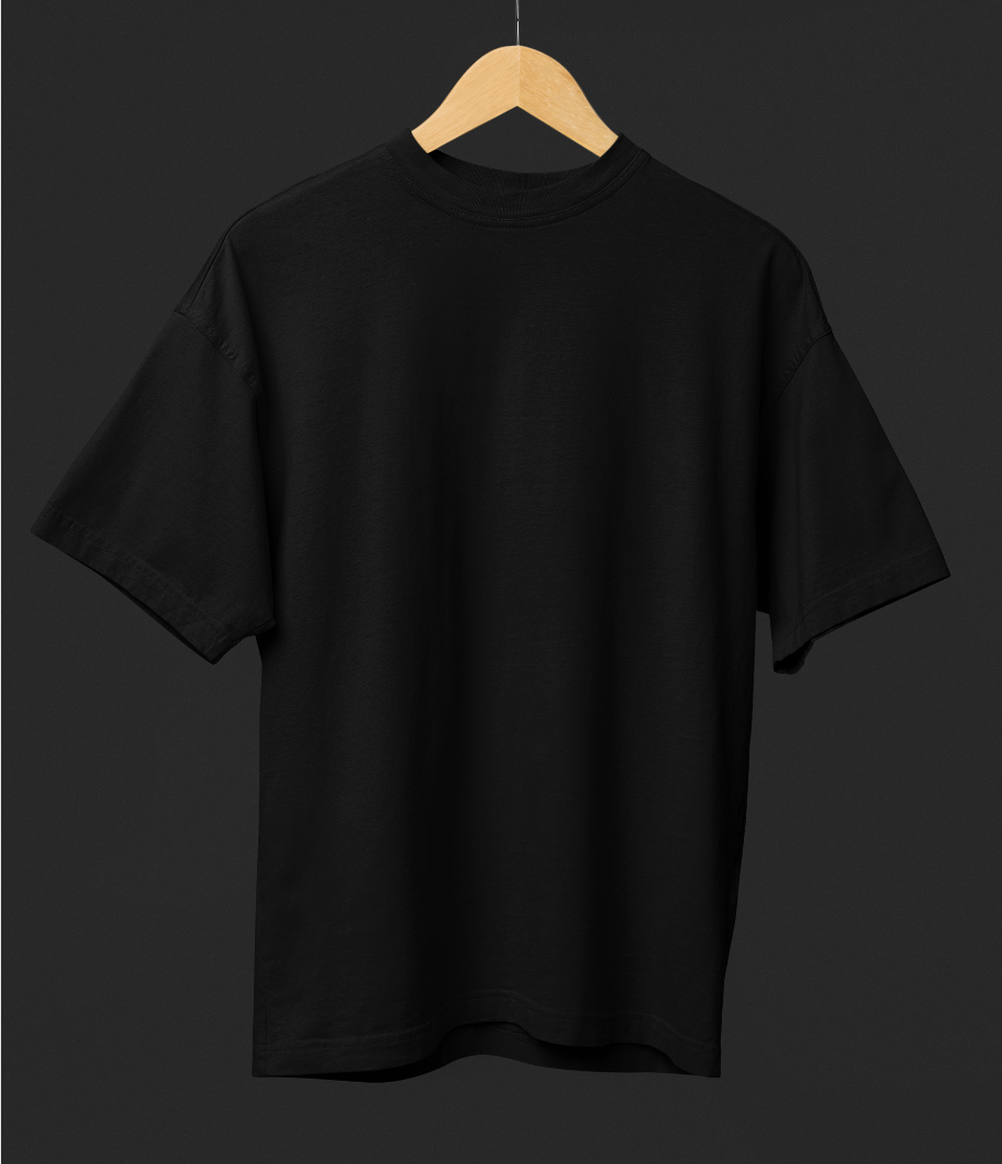 Black Classic Casuals Plain Solid Oversized T-shirt