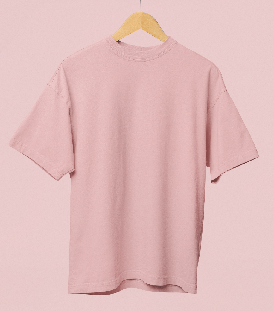Baby Pink Classic Casuals Plain Oversized T-shirt