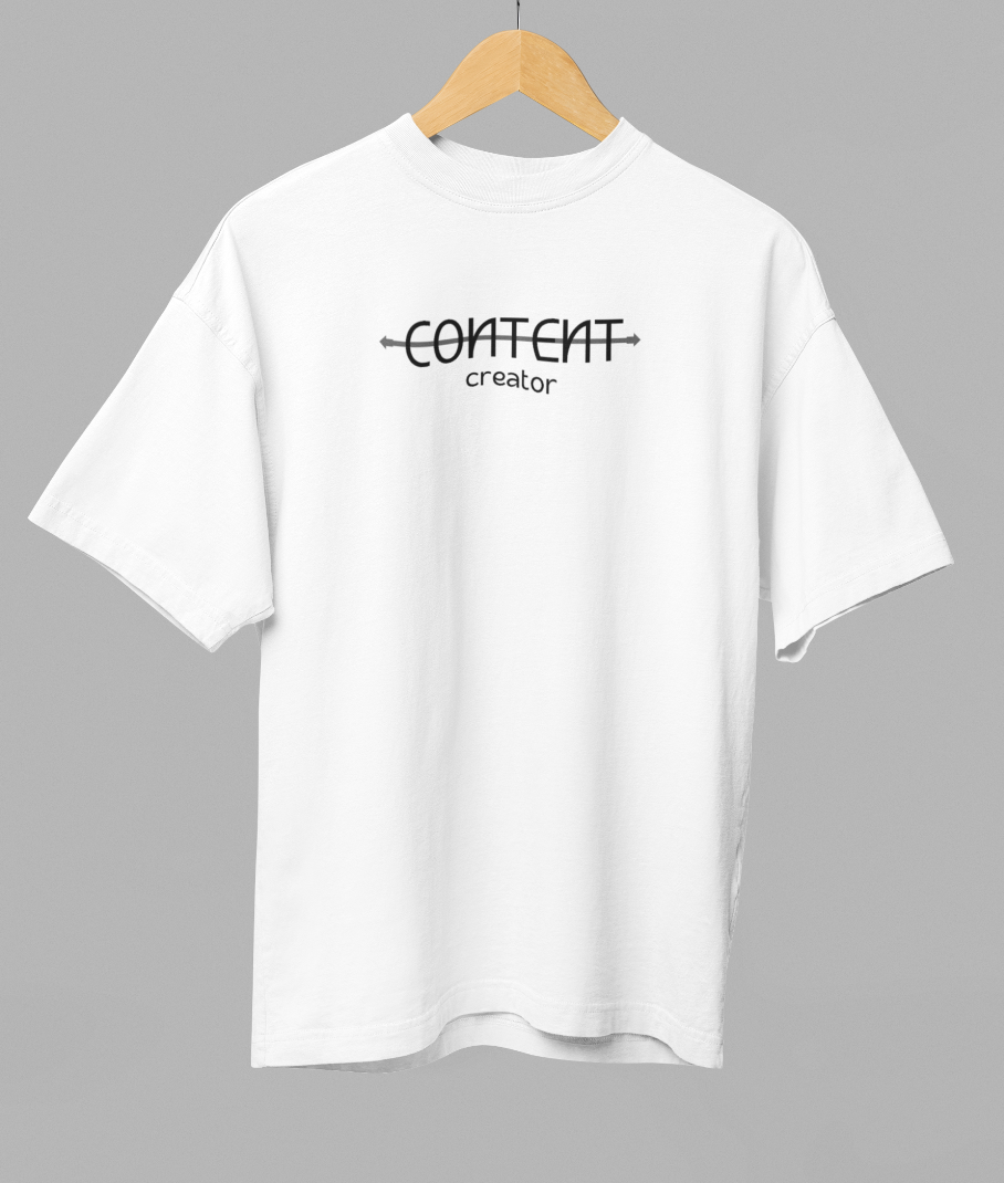 Content Creator Typography Printed Oversized T-shirt