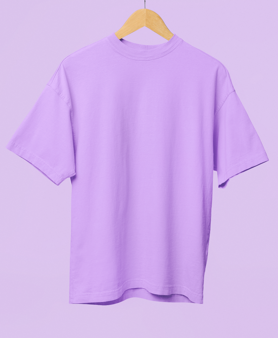 Lavender Solid Basic Oversized T-shirt