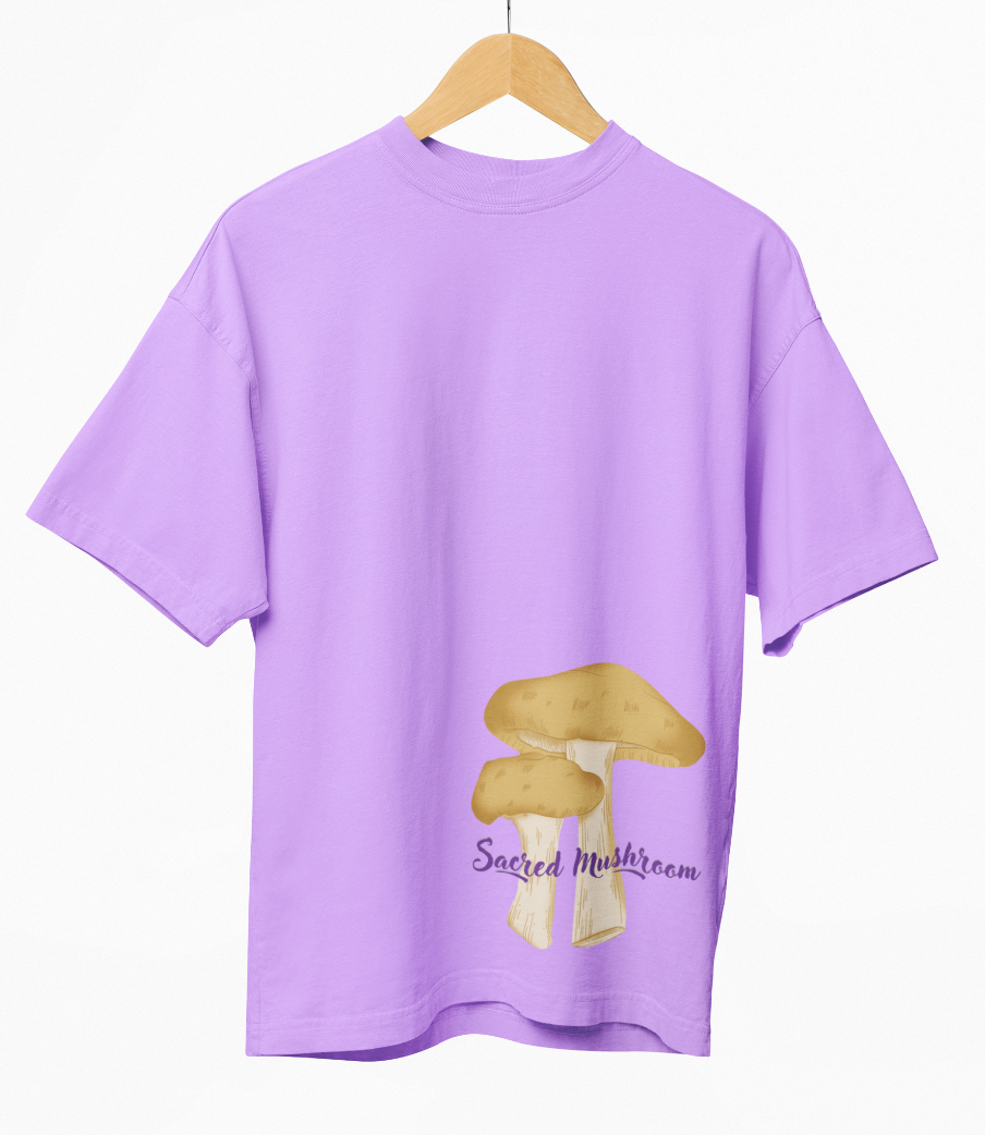 Sacred Mushroom Printed Oversized T-shirt