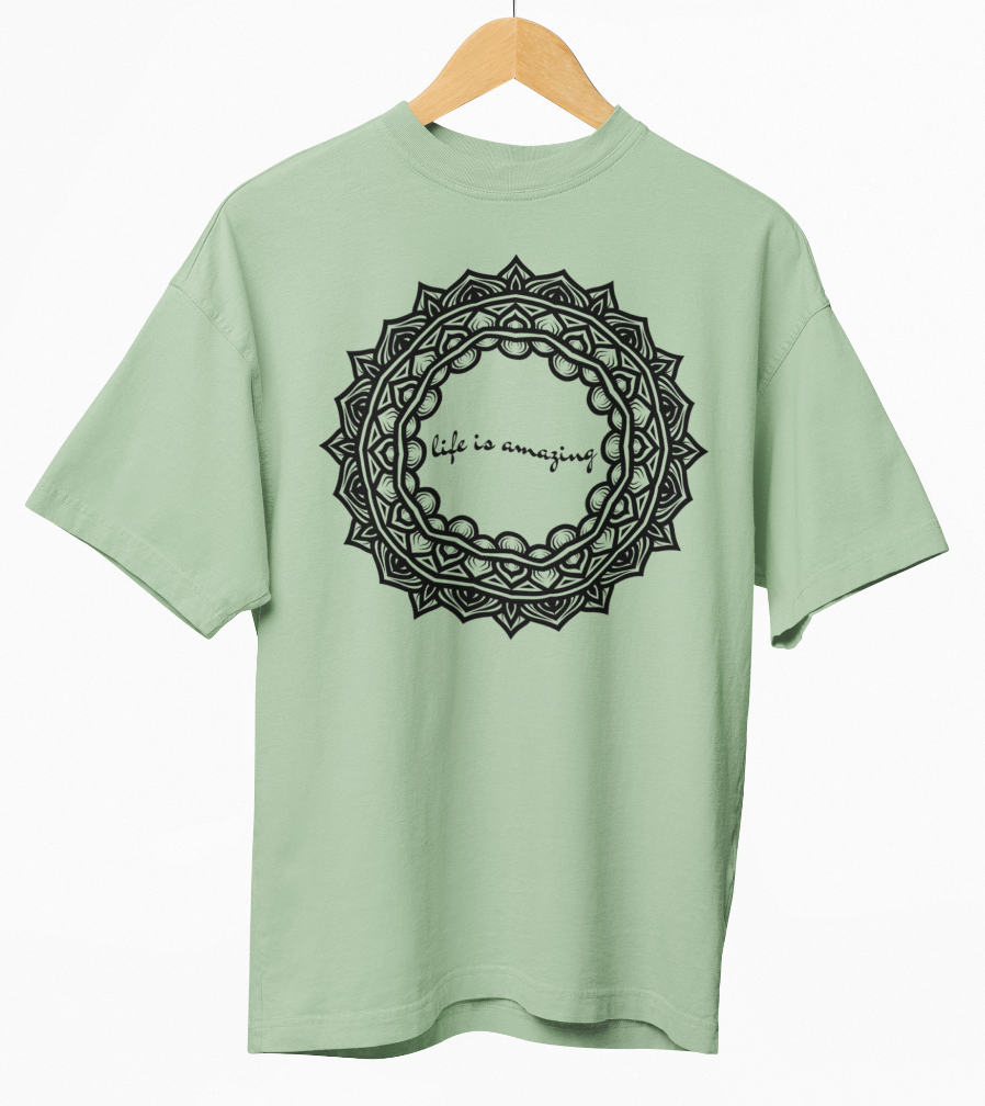 LIfe IS Amazing Printed Oversize T-Shirt