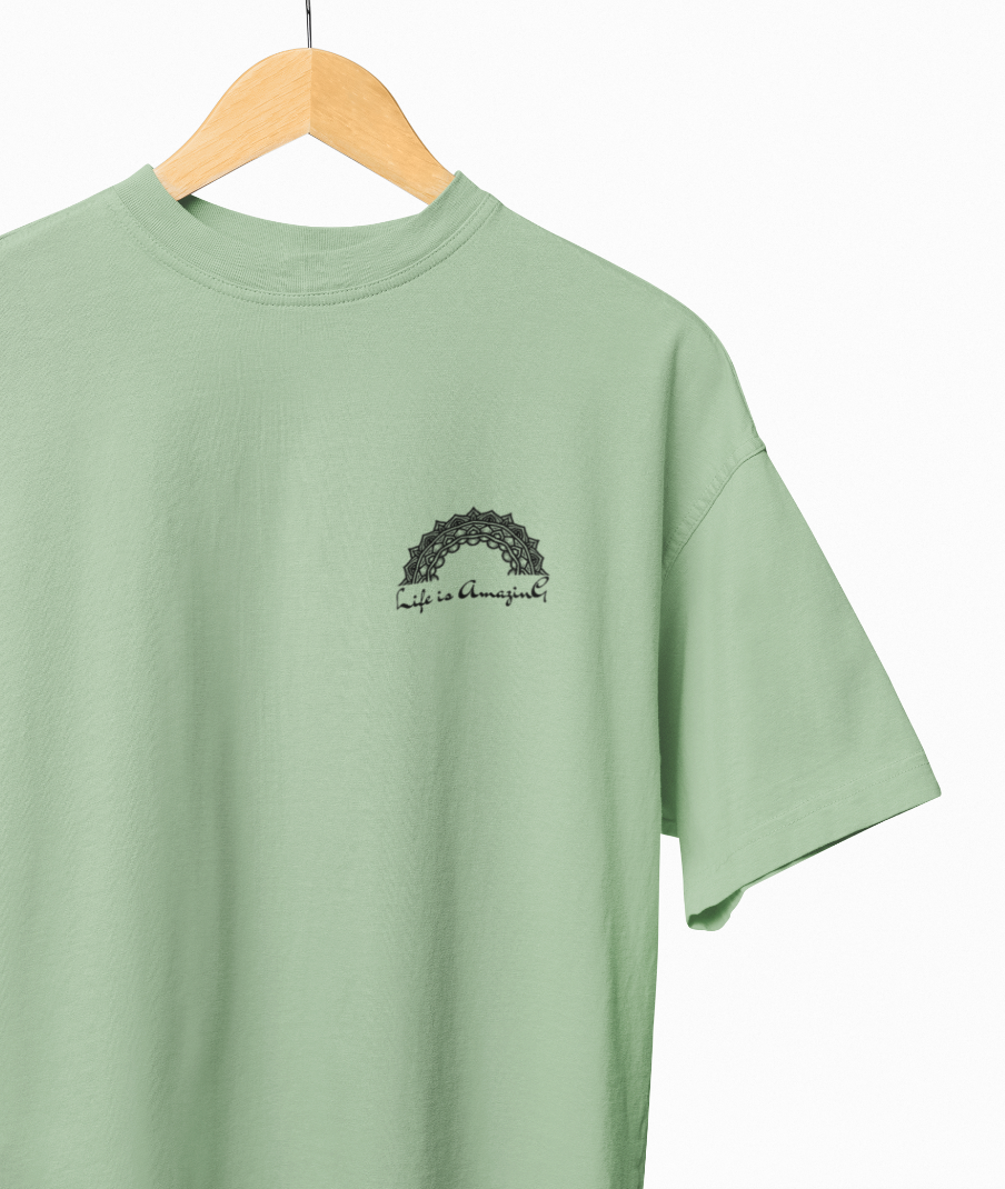 LIfe IS Amazing Printed Oversize T-Shirt