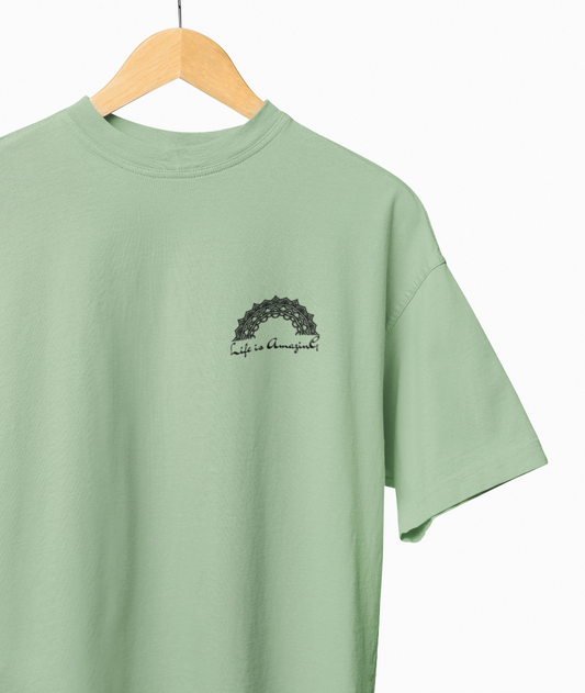LIfe IS Amazing Printed Oversize T-Shirt