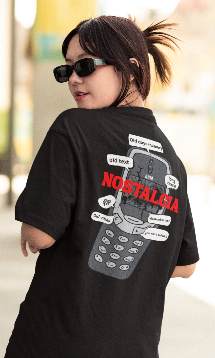 Nostalgia Graphic Printed Oversized T-shirt