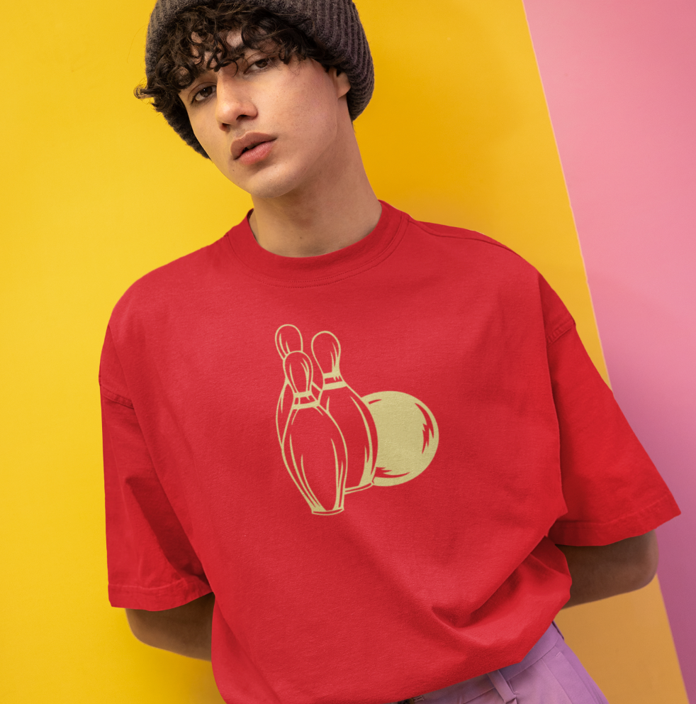 Bowling Graphic Printed Oversized T-shirt