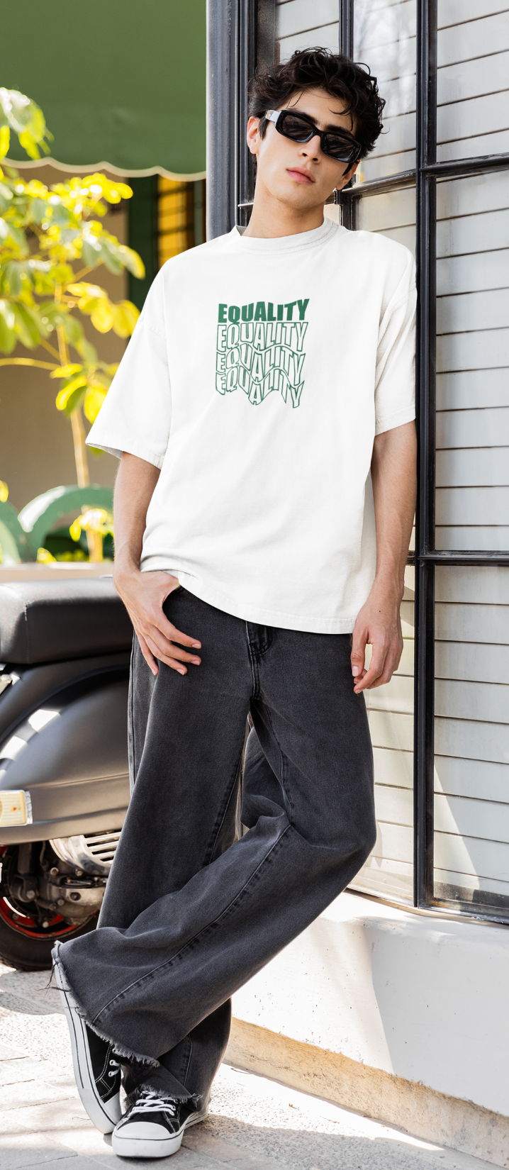 Equality Typography Printed Oversized T-shirt