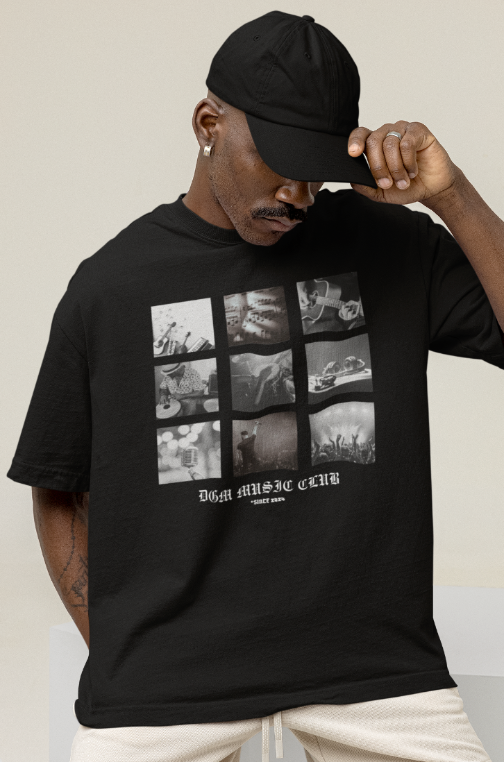 Music Club Graphic Printed Oversized T-shirt