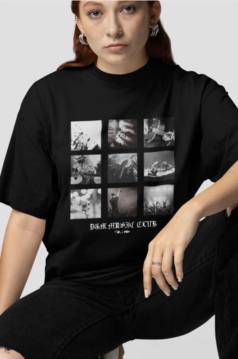 Music Club Graphic Printed Oversized T-shirt