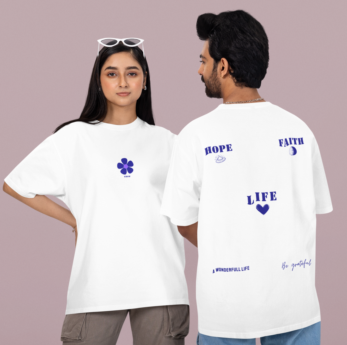 Wonderful Life Premium Typography Printed Oversized T-shirt