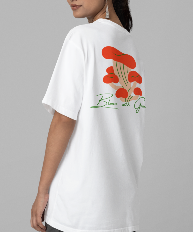Bloom With Grace Graphic Printed Oversized T-shirt