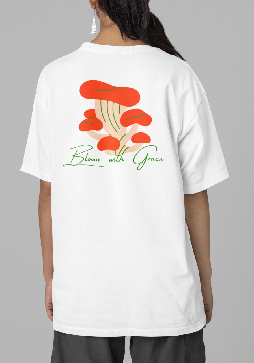 Bloom With Grace Graphic Printed Oversized T-shirt