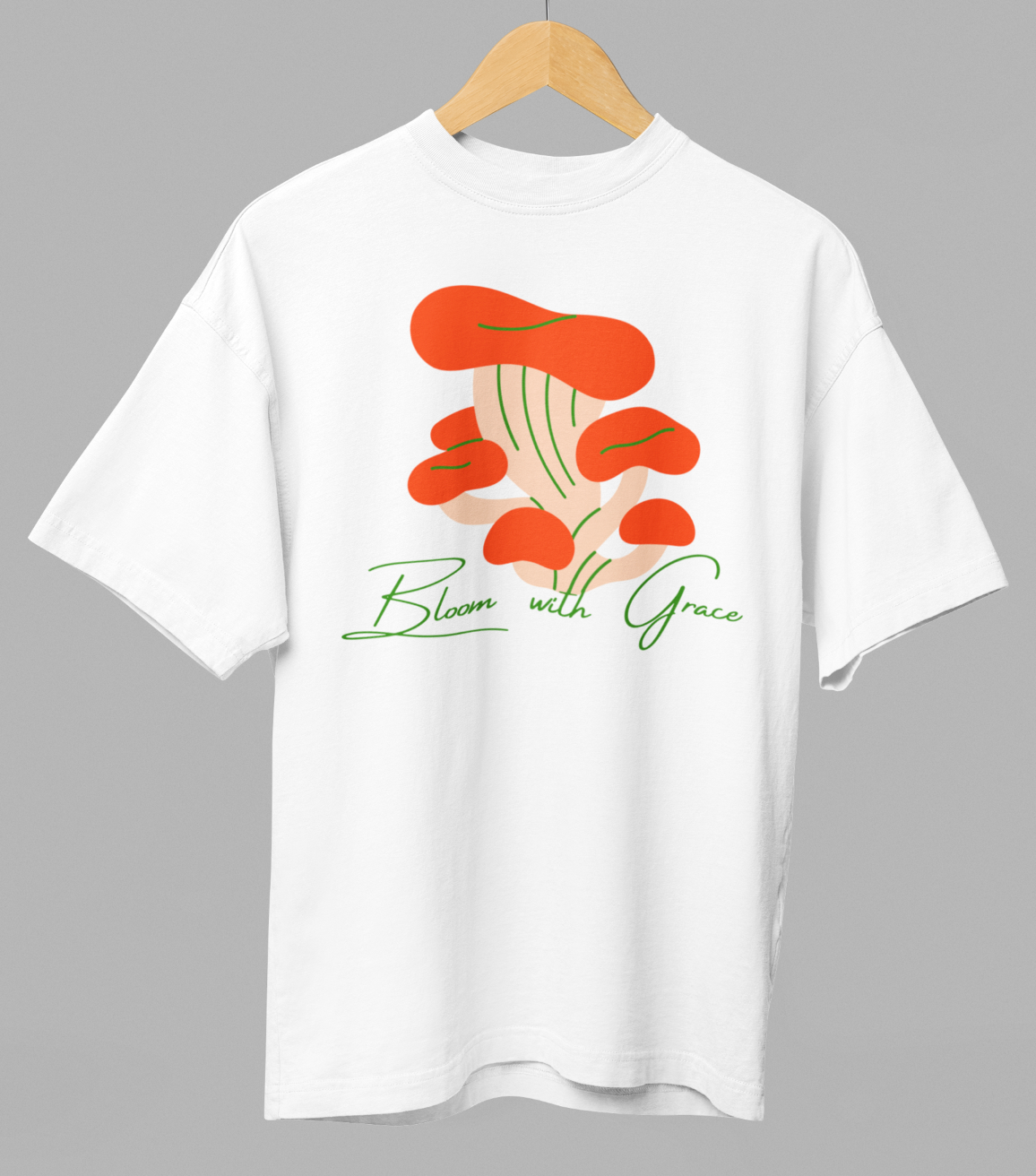 Bloom With Grace Graphic Printed Oversized T-shirt