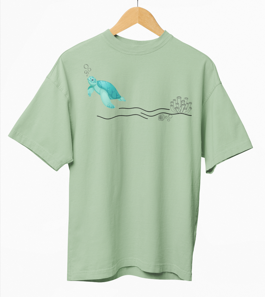 Deep Sea Life Printed Oversized T-shirt