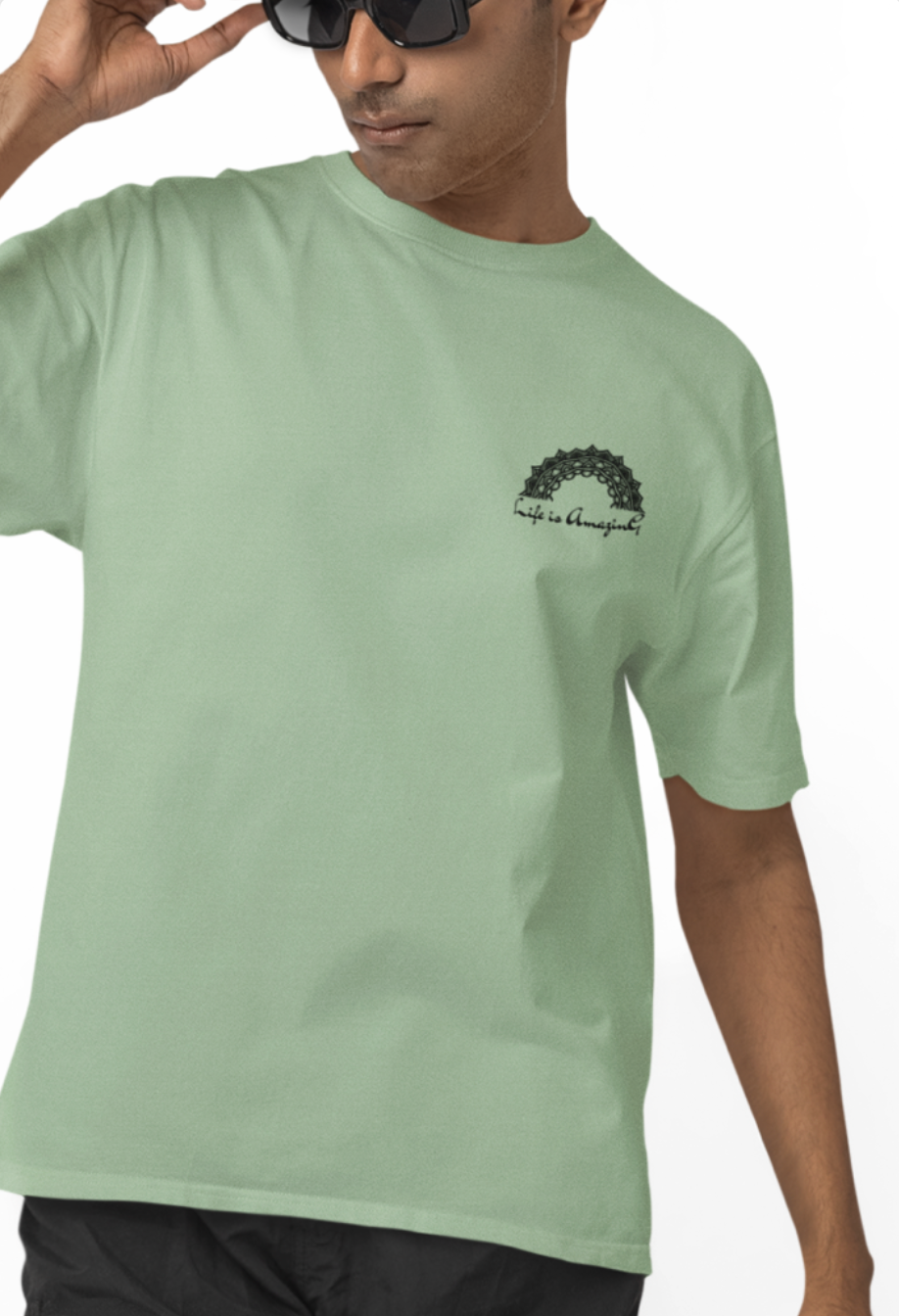 LIfe IS Amazing Printed Oversize T-Shirt