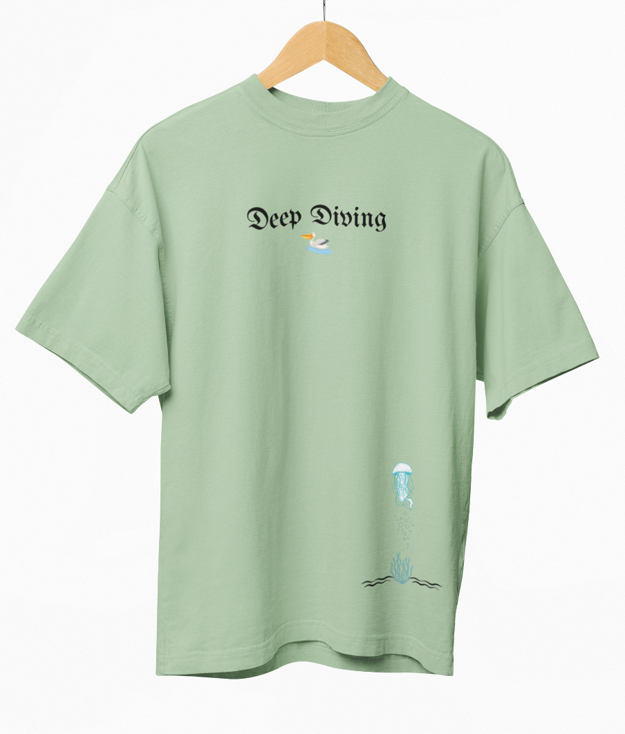 Deep Diving Premium Oversized Printed T-shirt