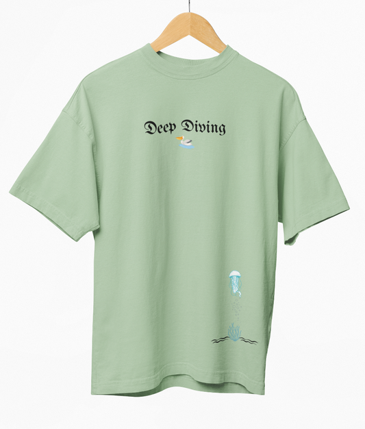 Deep Diving Premium Oversized Printed T-shirt