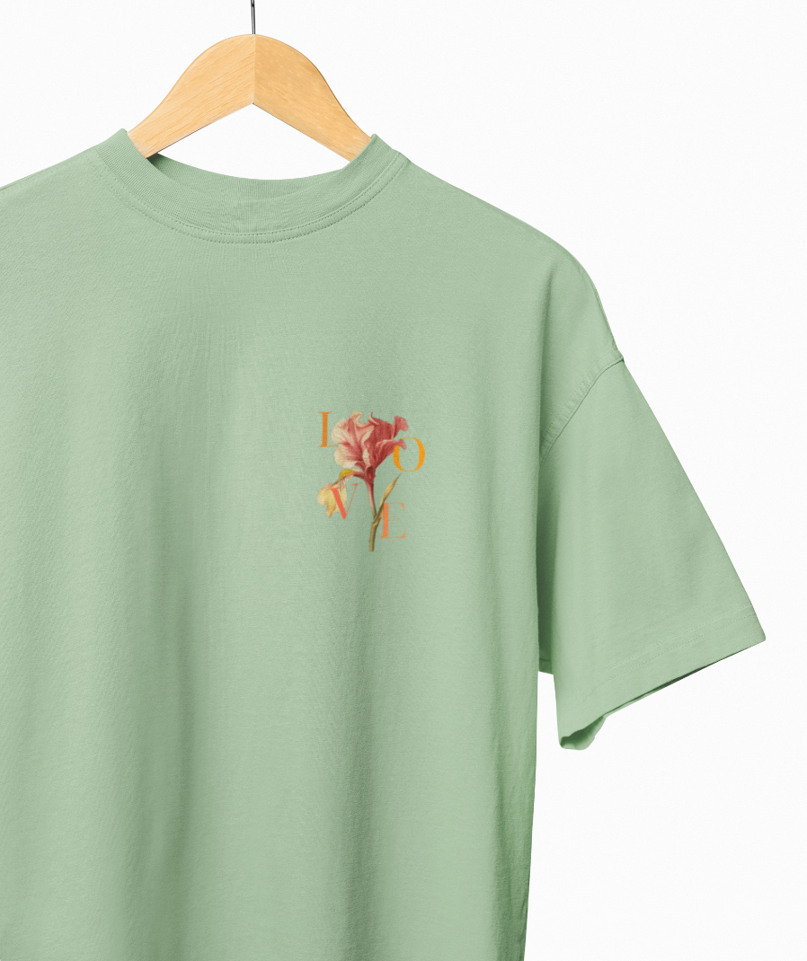 Love Flower Oversized Printed T-shirts