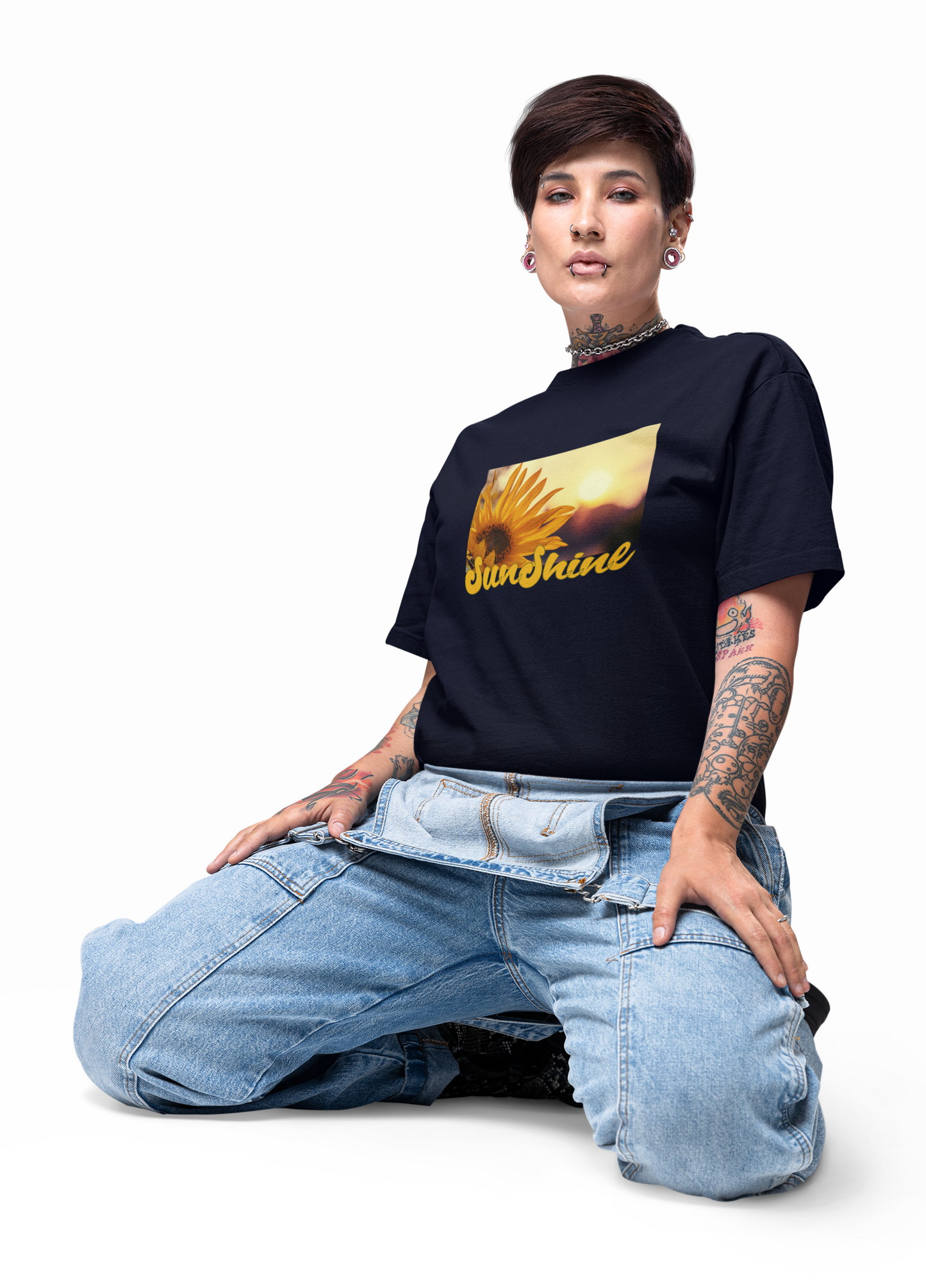 Sunshine Sunflower Graphic Printed Oversized T-shirt