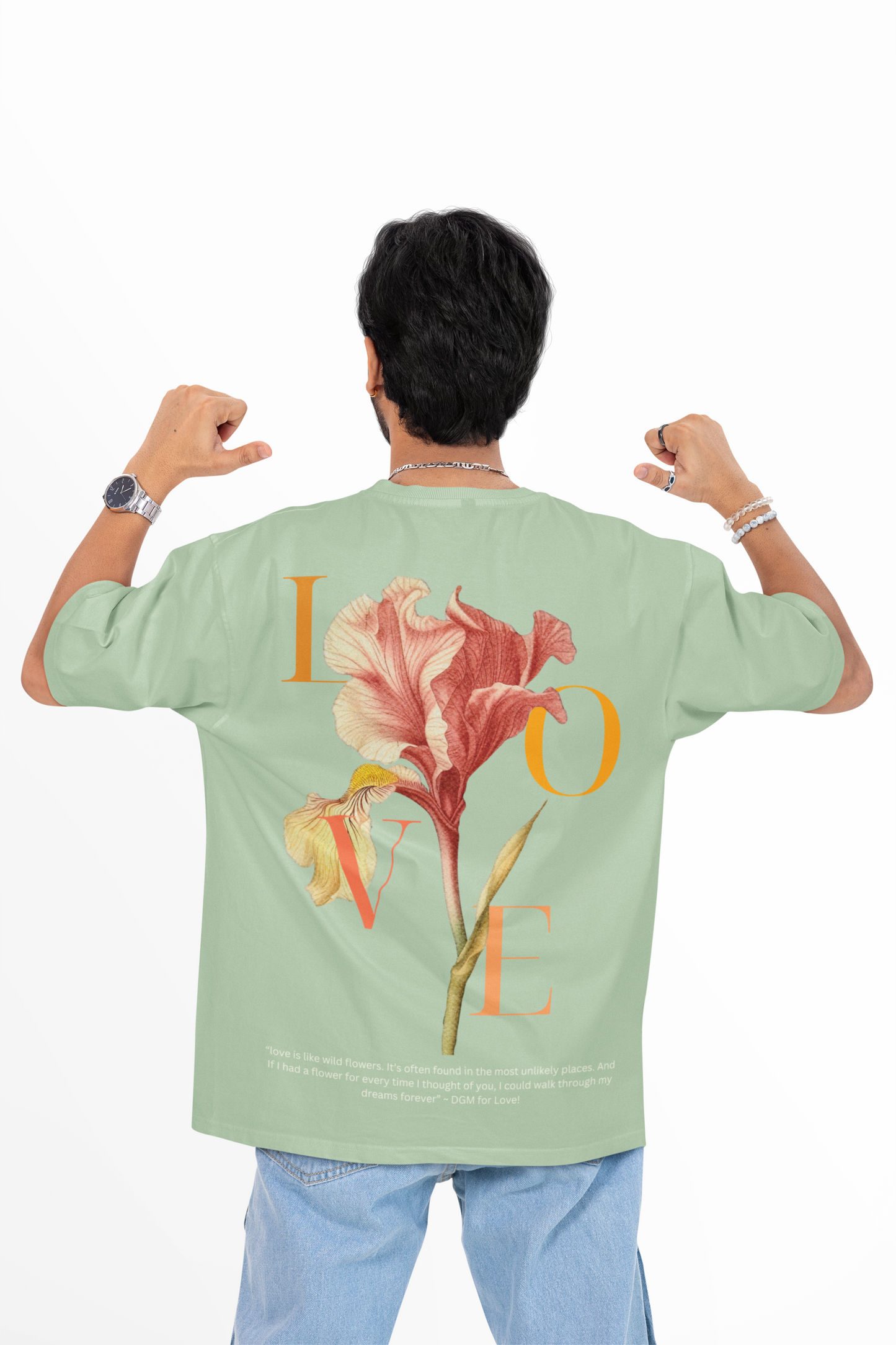 Love Flower Oversized Printed T-shirts