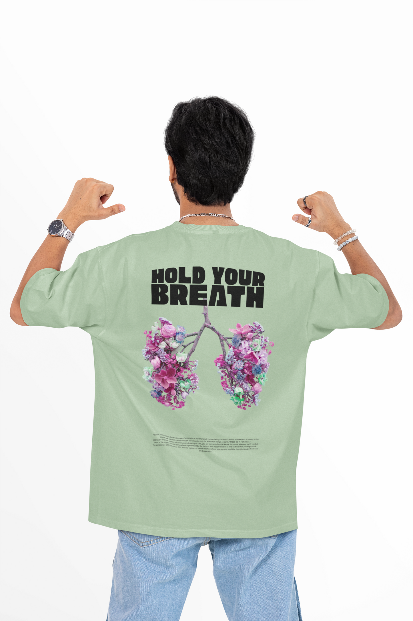 Keep Breathing Oversized Printed T-shirt