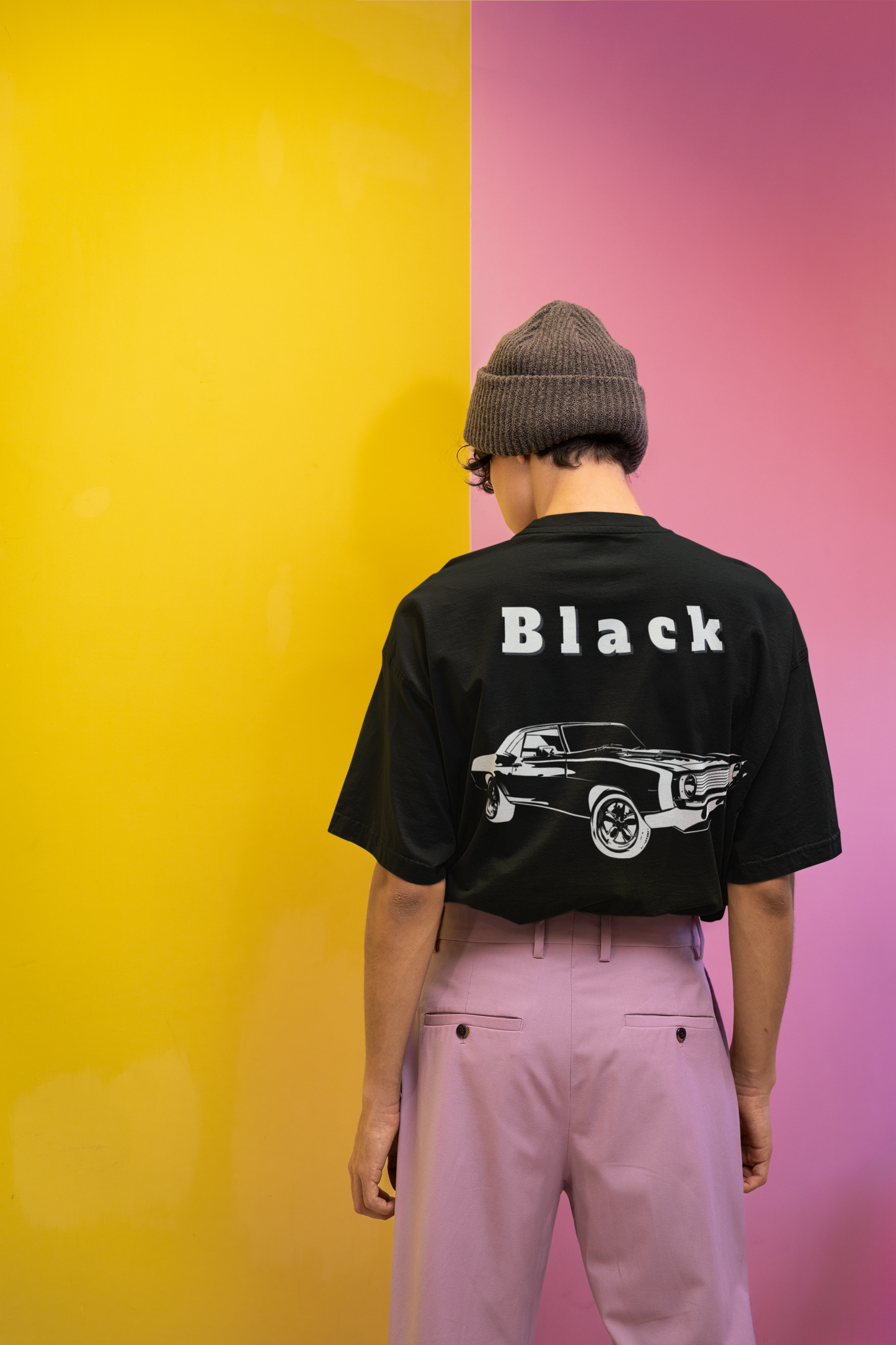 BLACK Printed Oversized T-shirt
