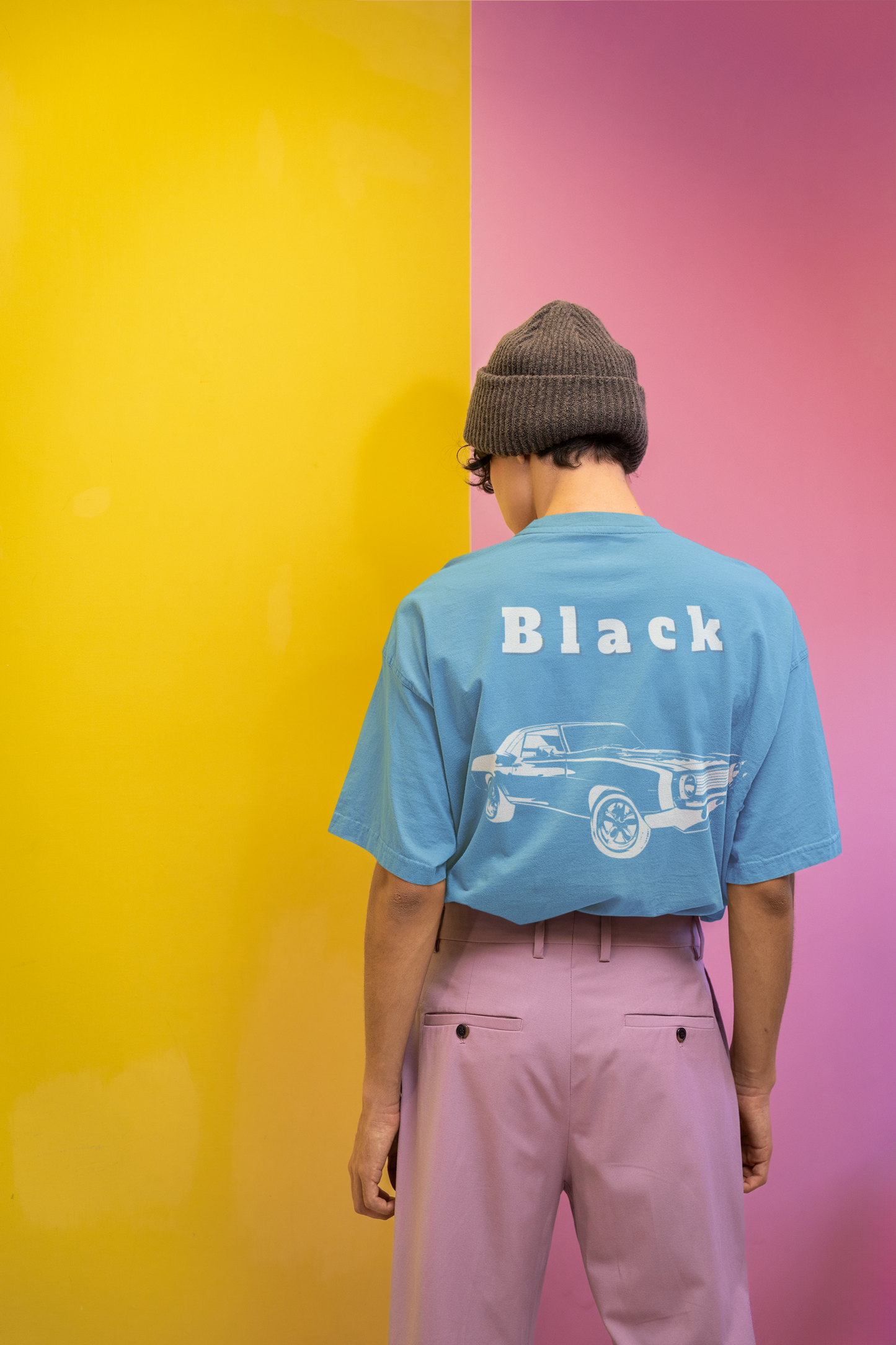 BLACK Printed Oversized T-shirt