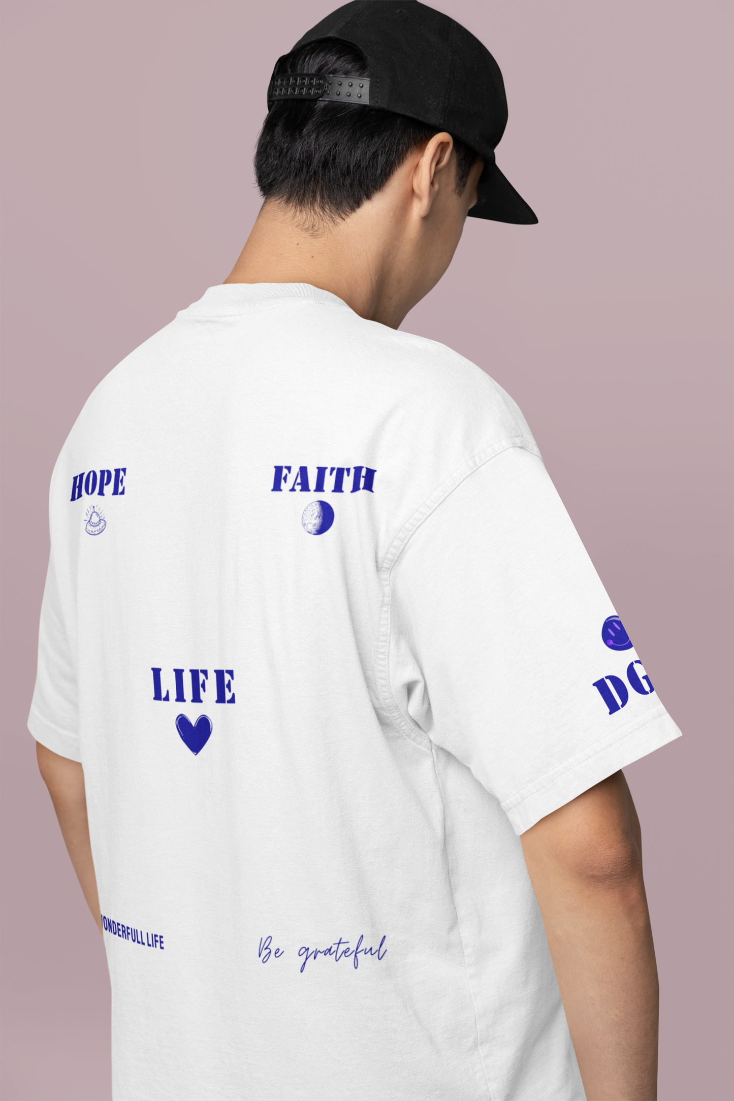 Wonderful Life Premium Typography Printed Oversized T-shirt