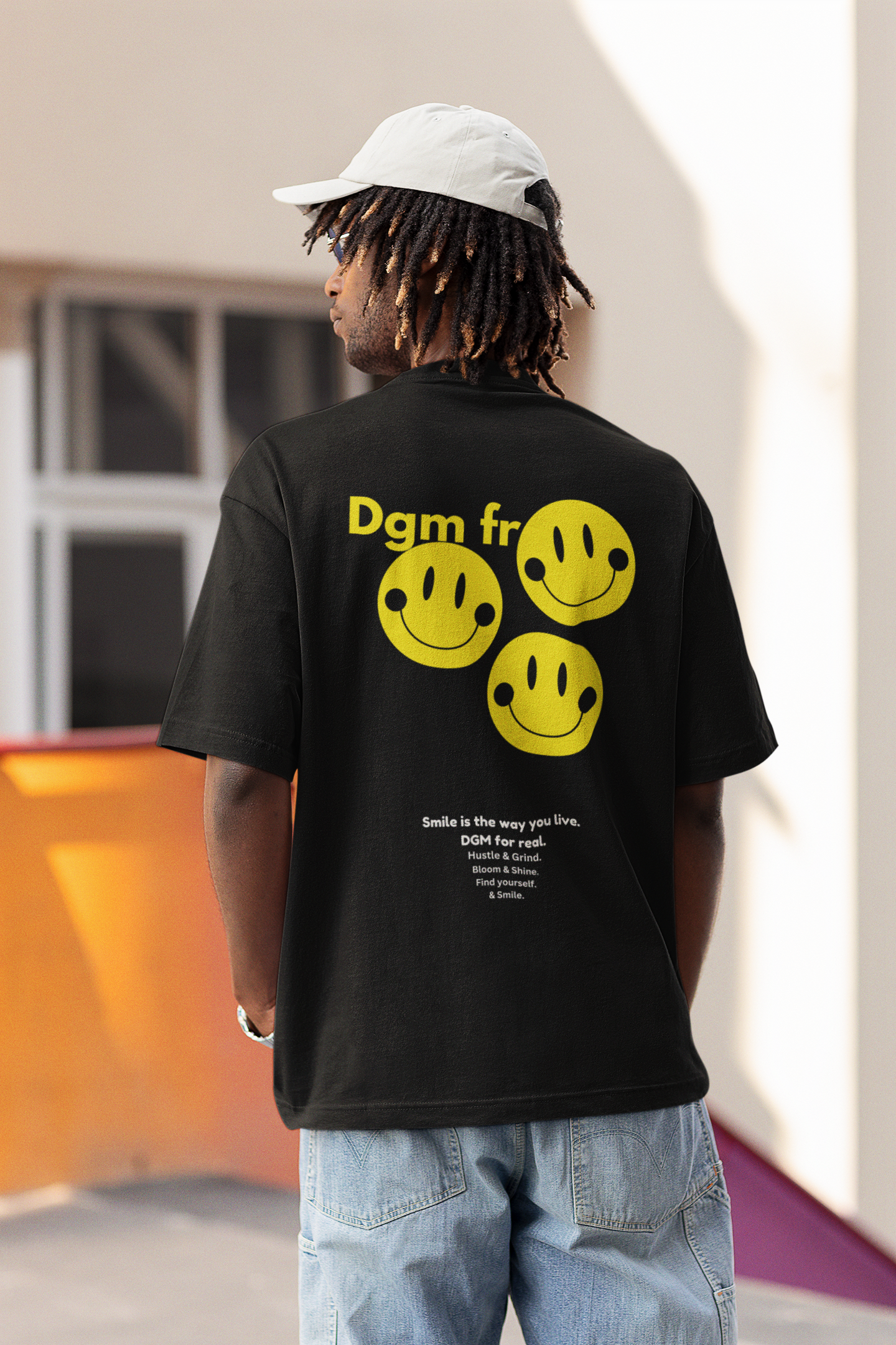 DGM fr Smile Graphic Printed Oversized T-Shirt