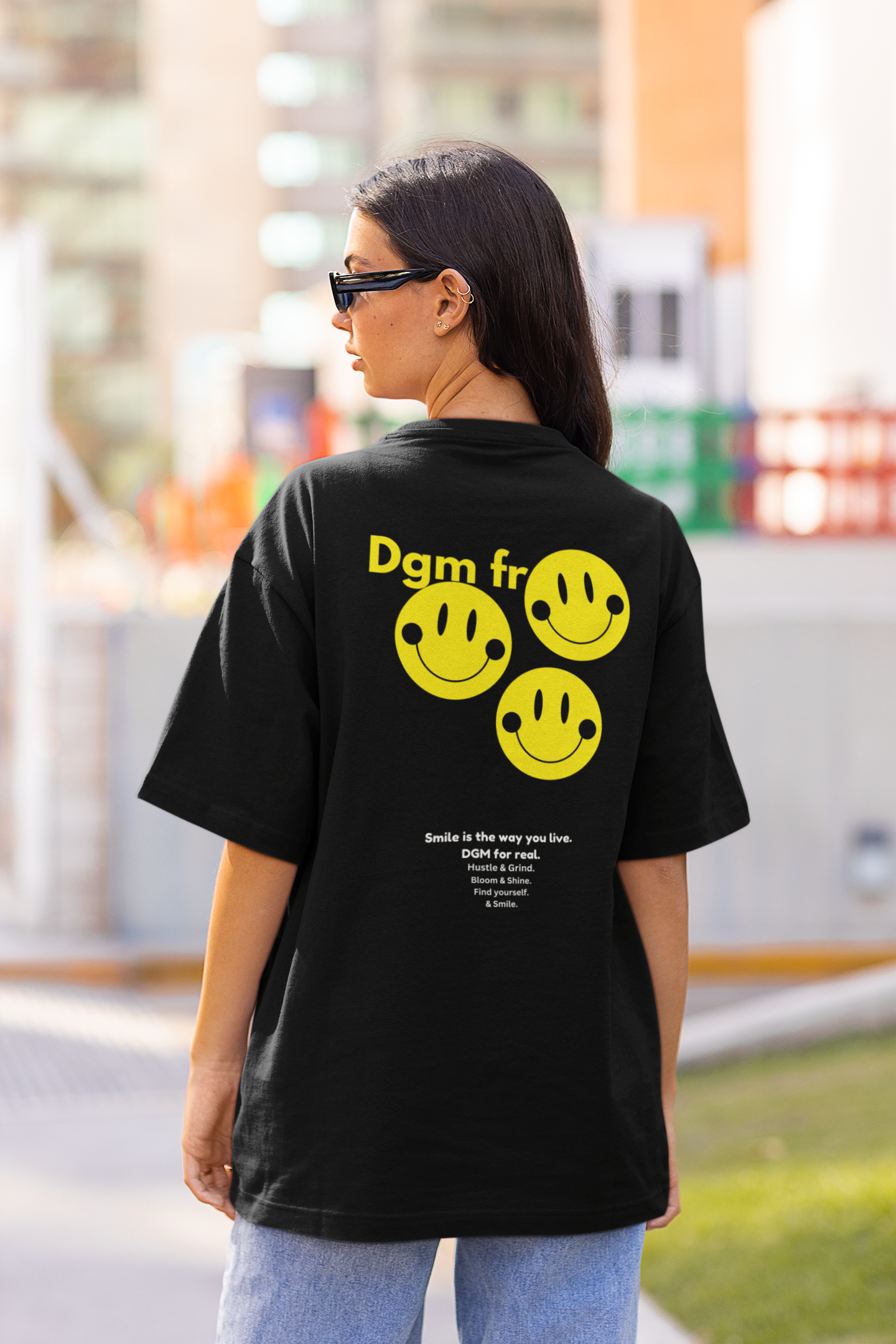 DGM fr Smile Graphic Printed Oversized T-Shirt