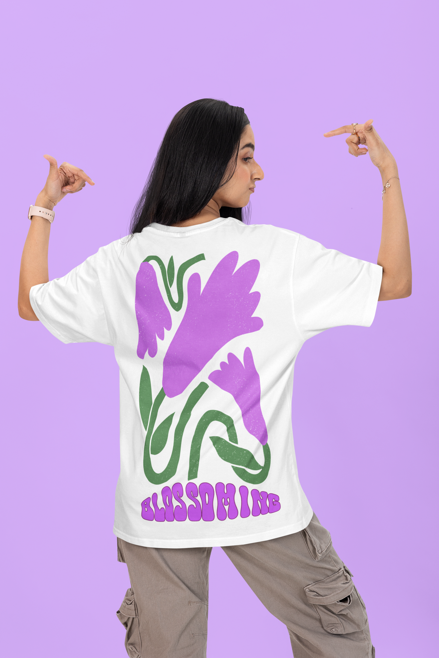 Blossoming Printed Oversized T-shirt