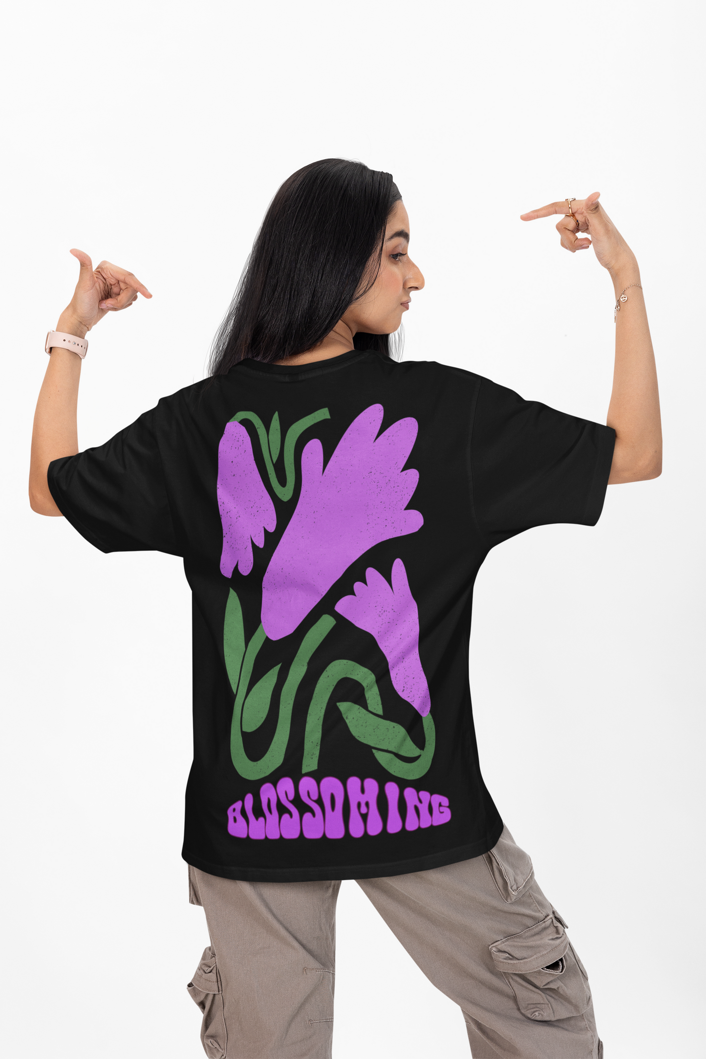 Blossoming Printed Oversized T-shirt