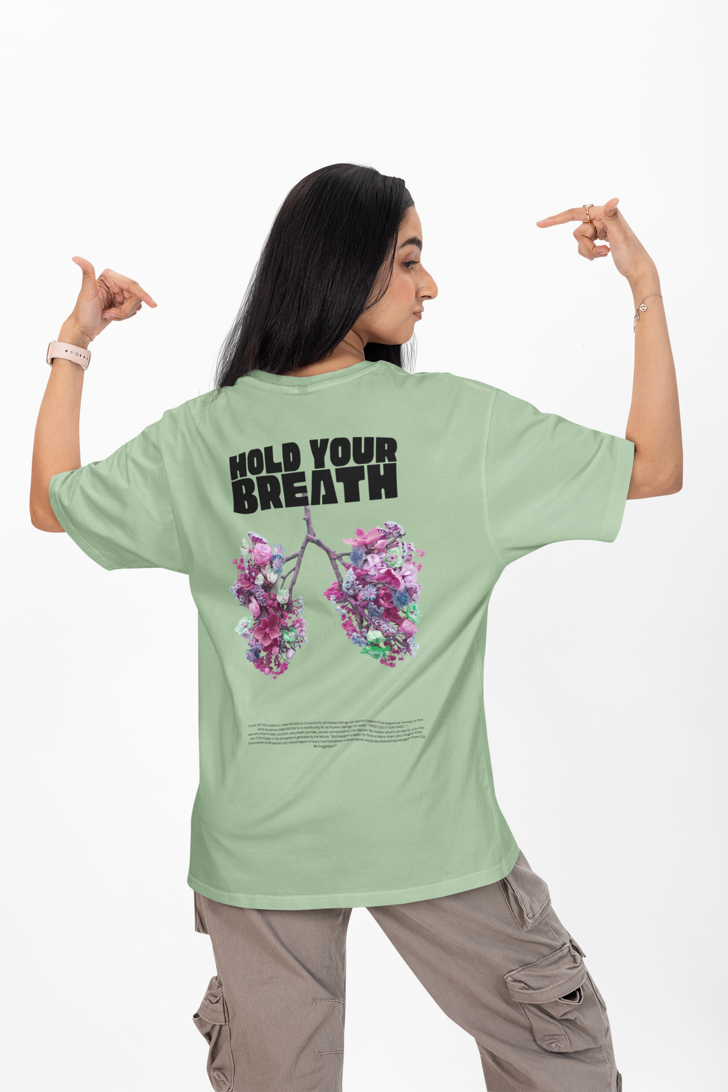 Keep Breathing Oversized Printed T-shirt