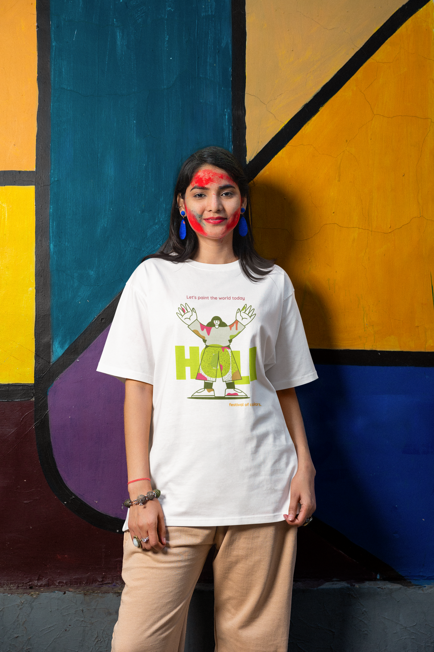Holi Graphic Printed Oversized T-shirt