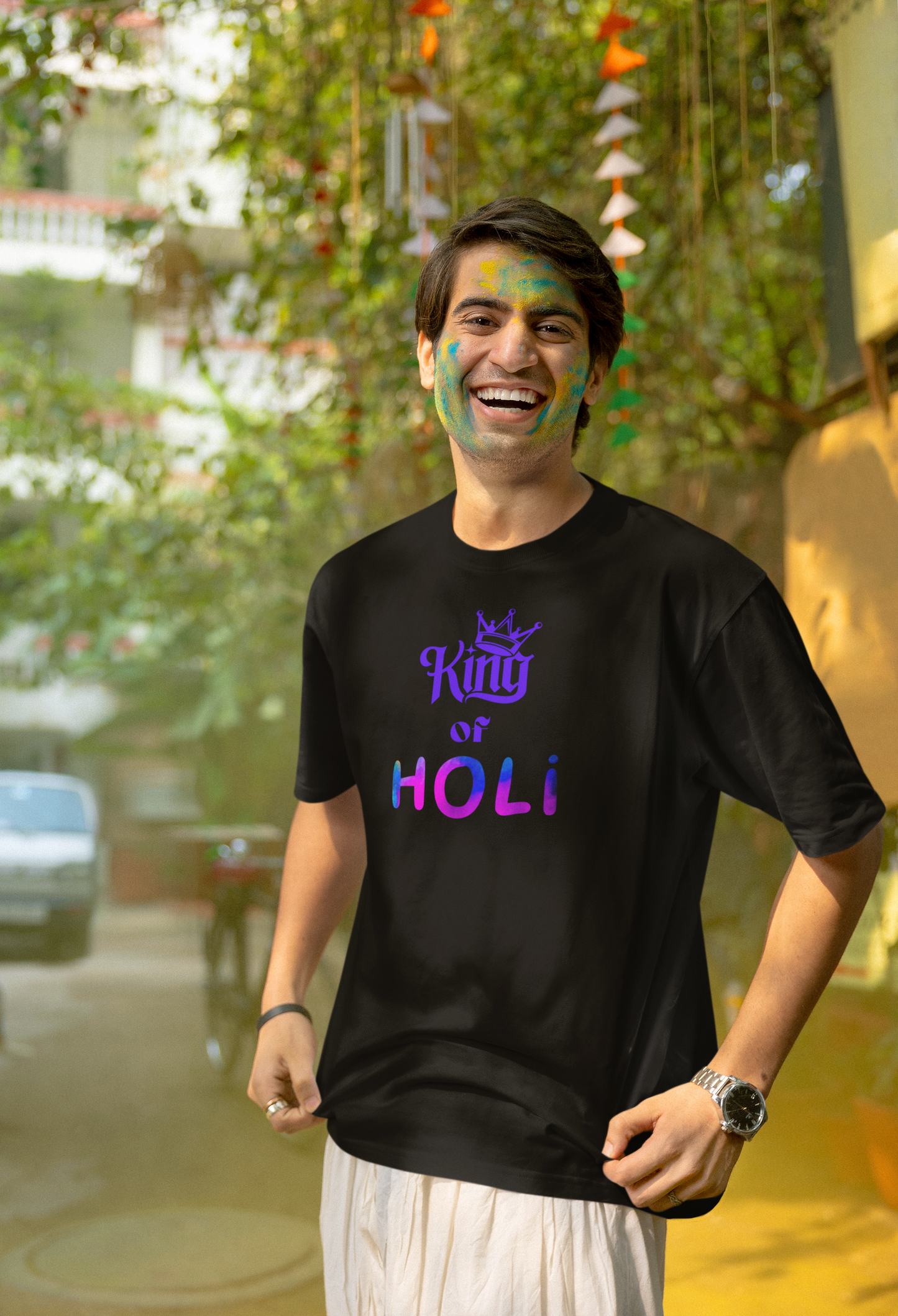Holi Printed Oversized T-shirt Unisex