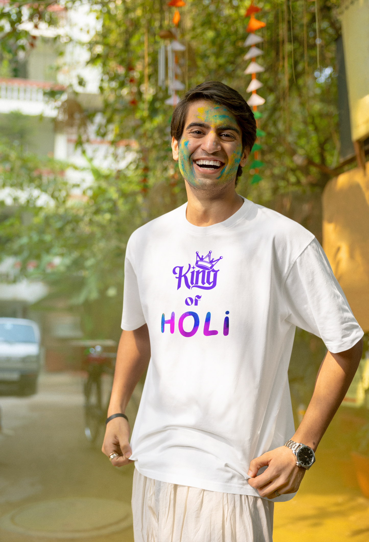 Holi Printed Oversized T-shirt Unisex