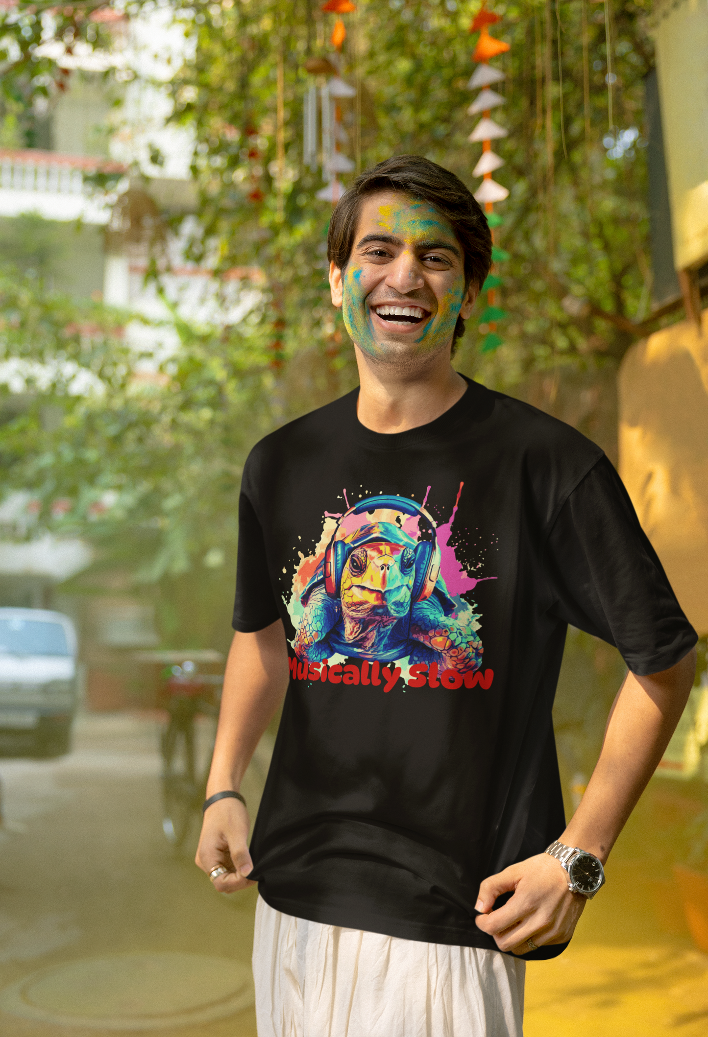 Holi Oversized Graphic Printed T-shirt
