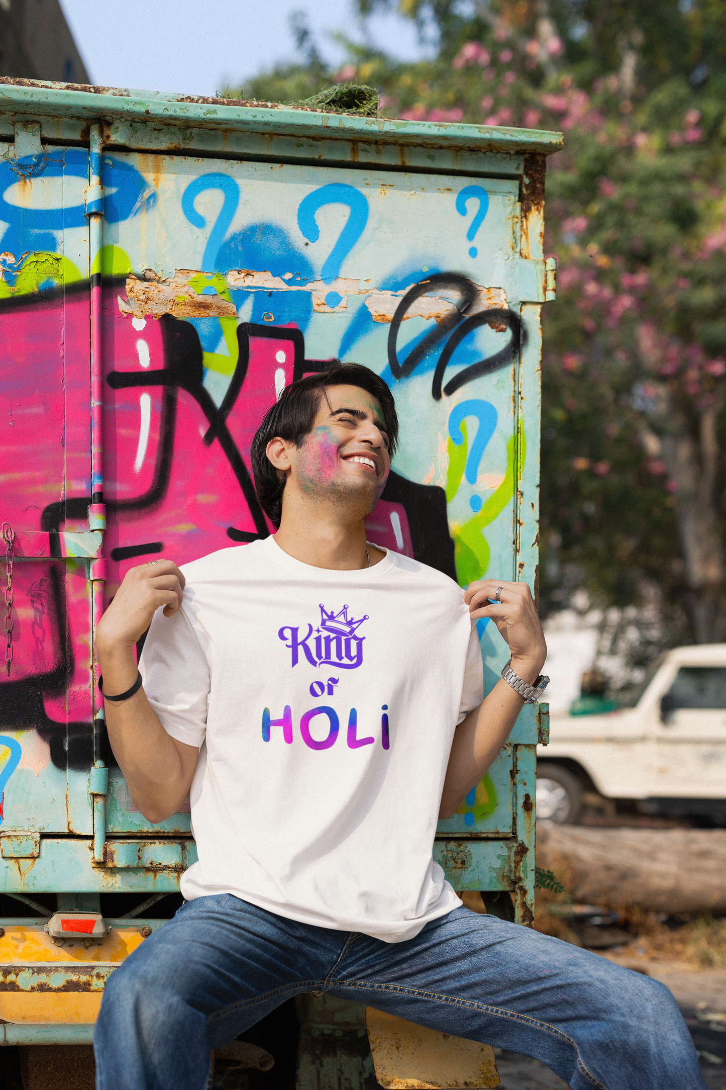 Holi Printed Oversized T-shirt Unisex
