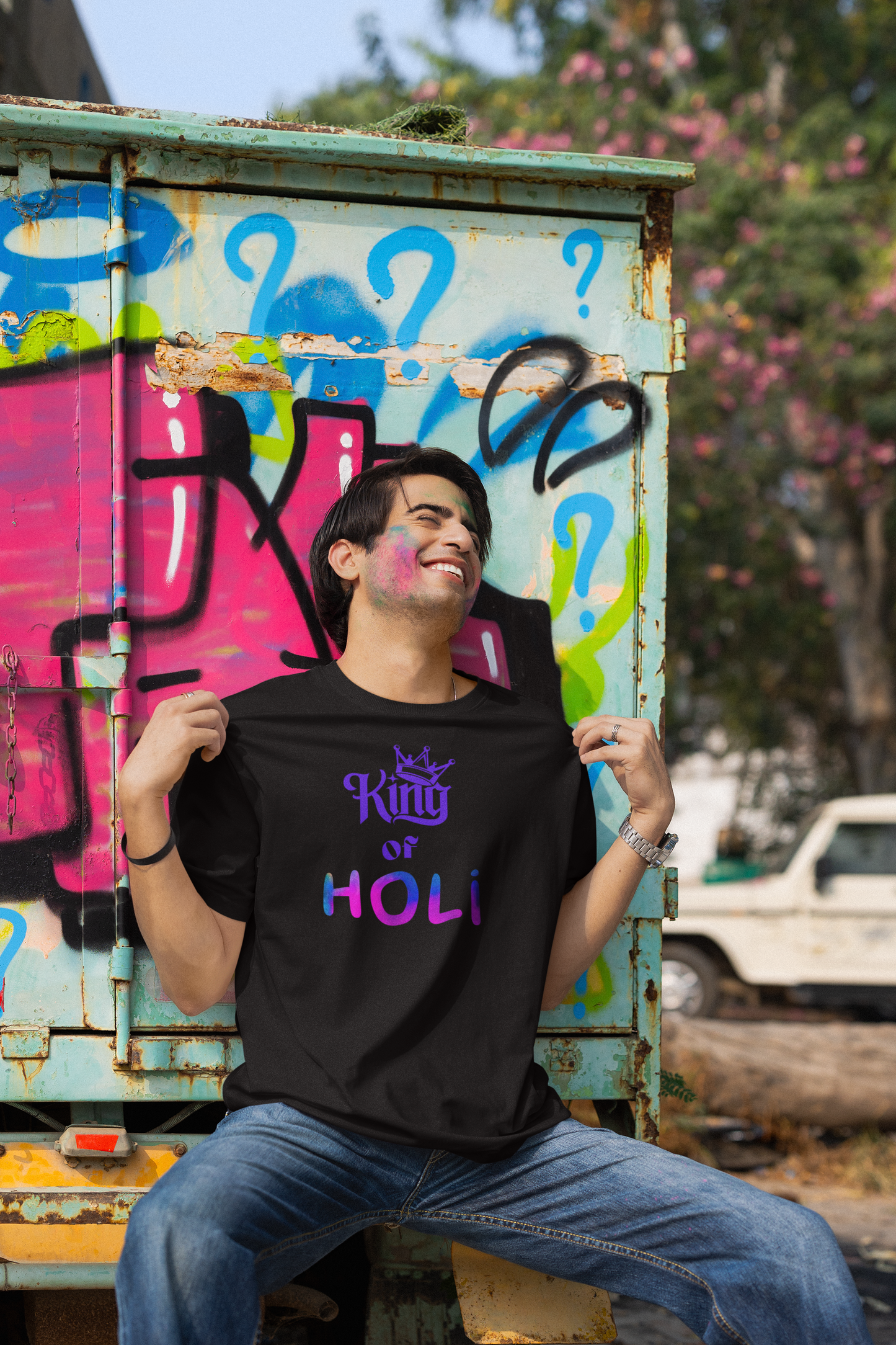 Holi Printed Oversized T-shirt Unisex